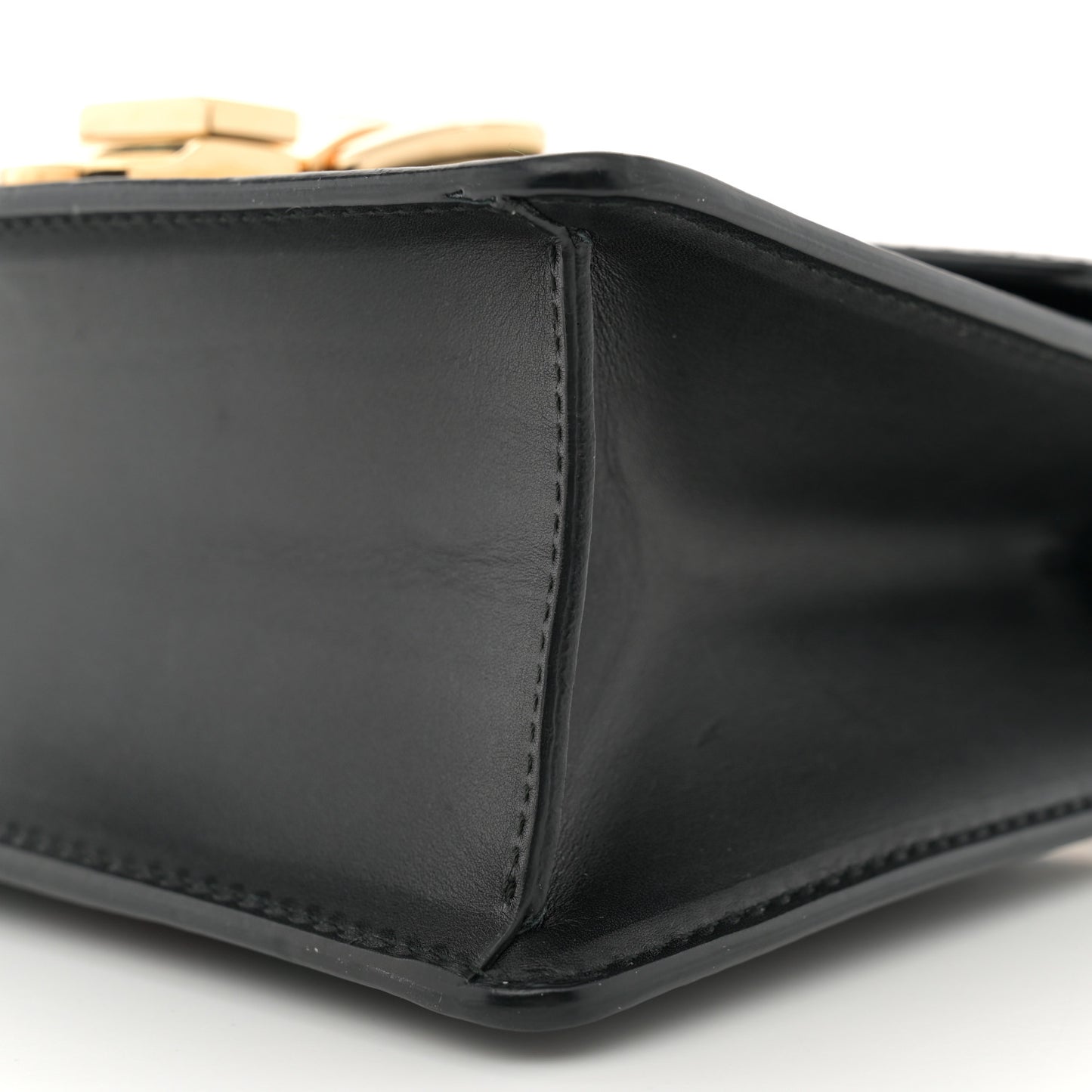 Calfskin Mini Sylvie Chain Shoulder Bag Black