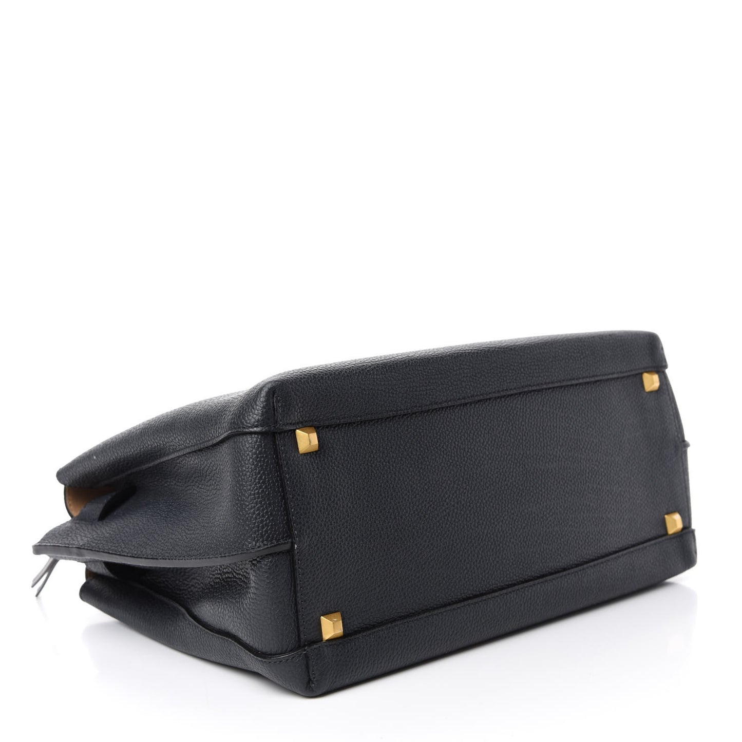 Grained Calfskin Medium Milla Tote Phantom Grey