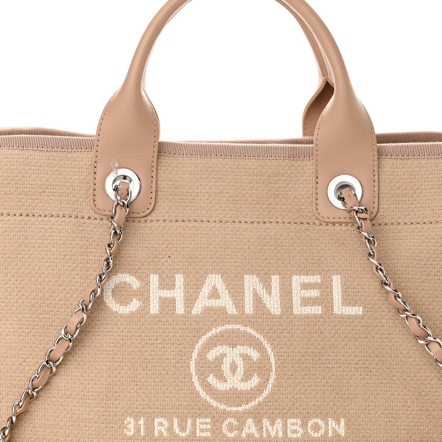 Mixed Fibers Small Deauville Tote Beige