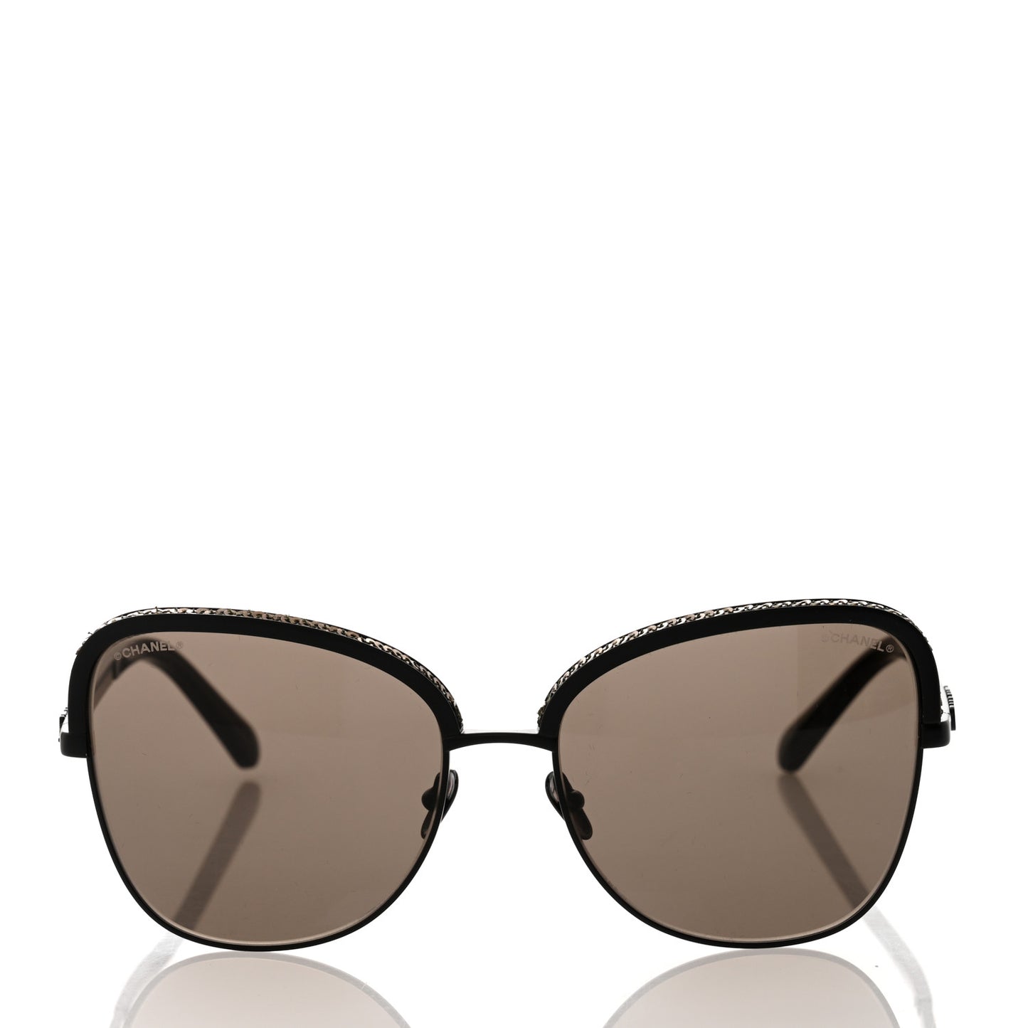 Square Frame Sequin Sunglasses 4270 Black