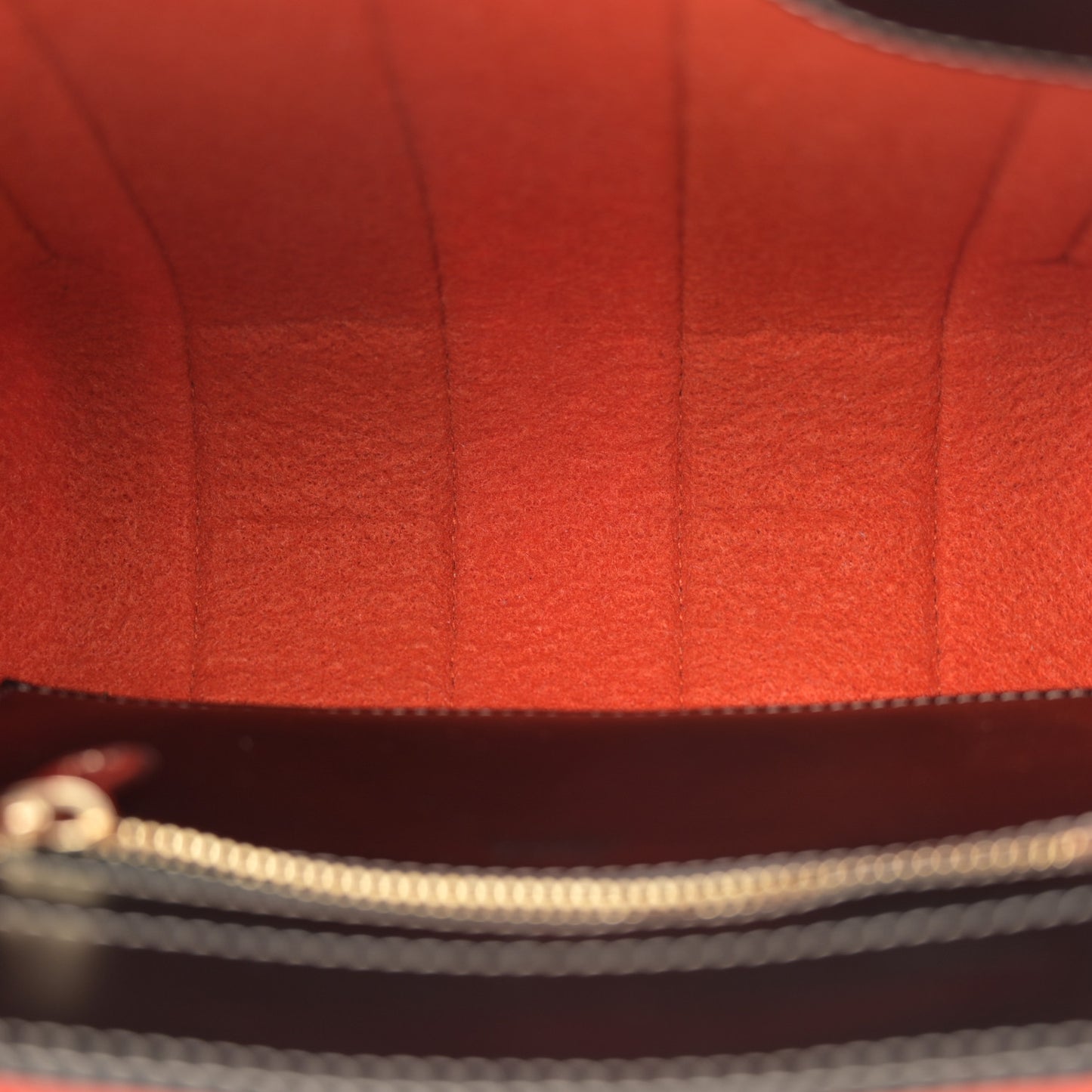 Felt Calfskin Small Woody Ribbon Tote With Strap Flame Orange