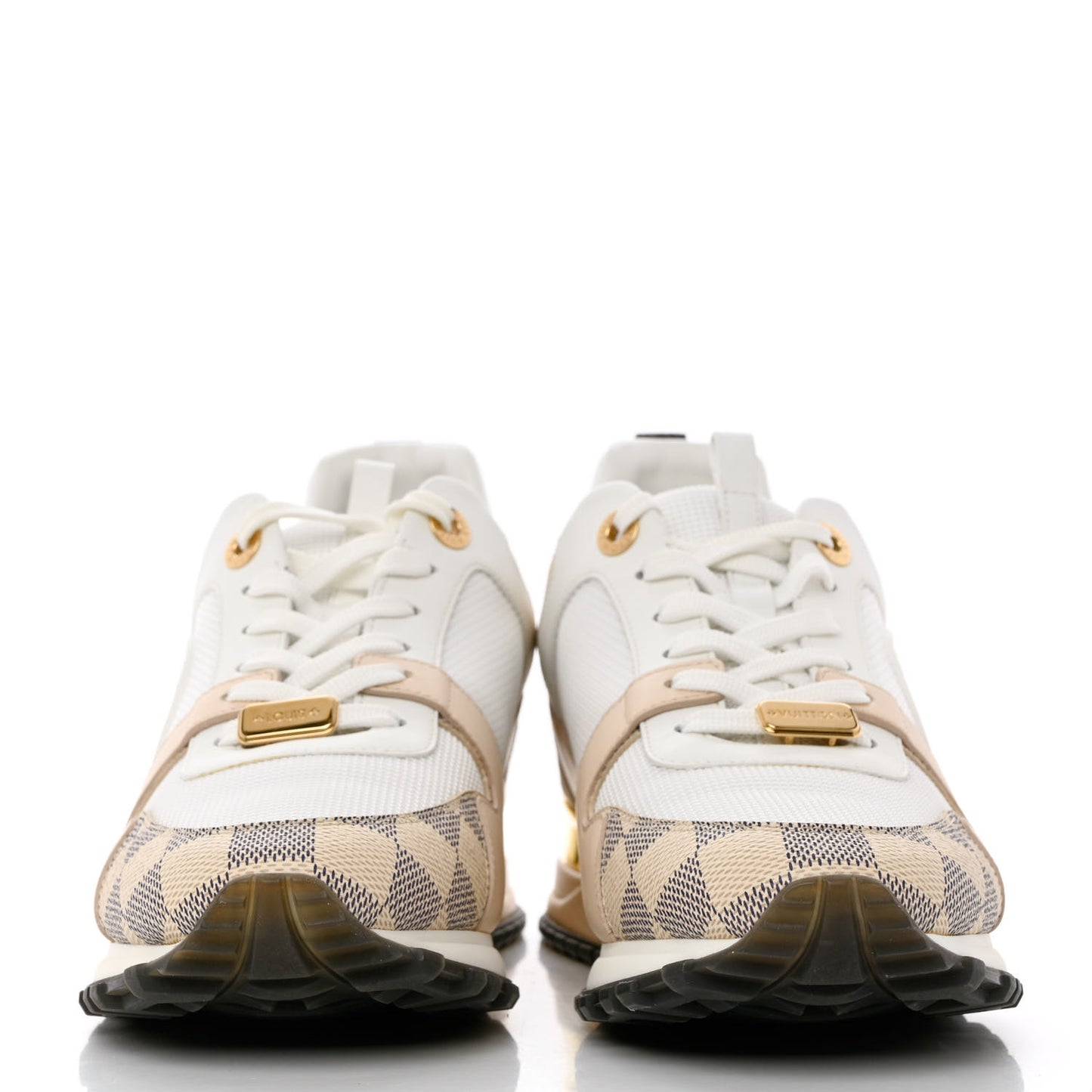 Calfskin Damier Azur Run Away Sneakers 39.5 White