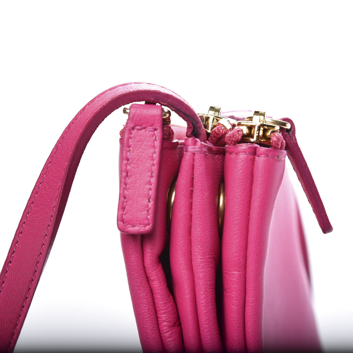 Lambskin Small Trio Crossbody Bag Fuchsia