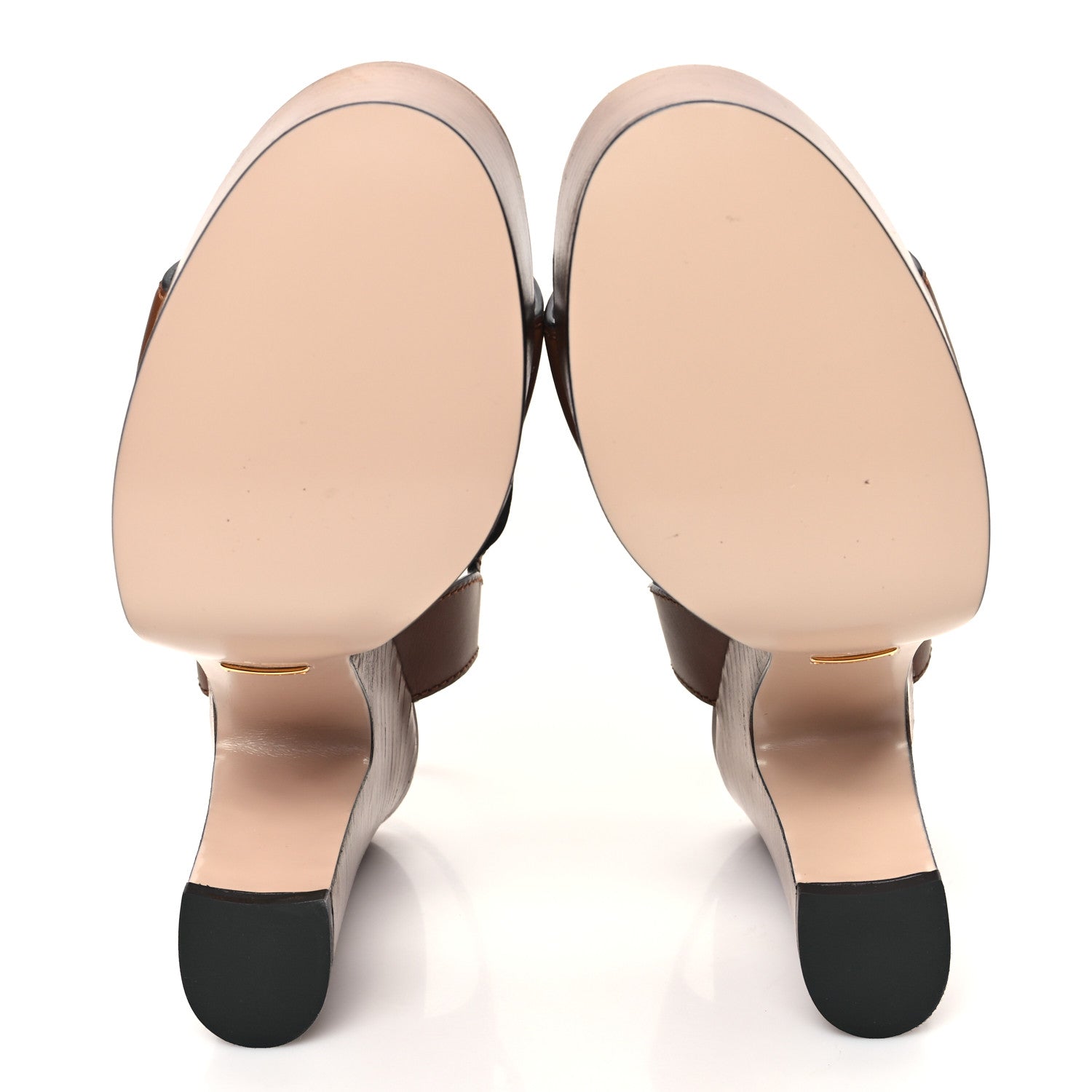 Gucci Cosmos Softy Calfskin Wooden Interlocking G Cut-Out 30/120mm Platform Sandals 40 Cuir 5 of 8