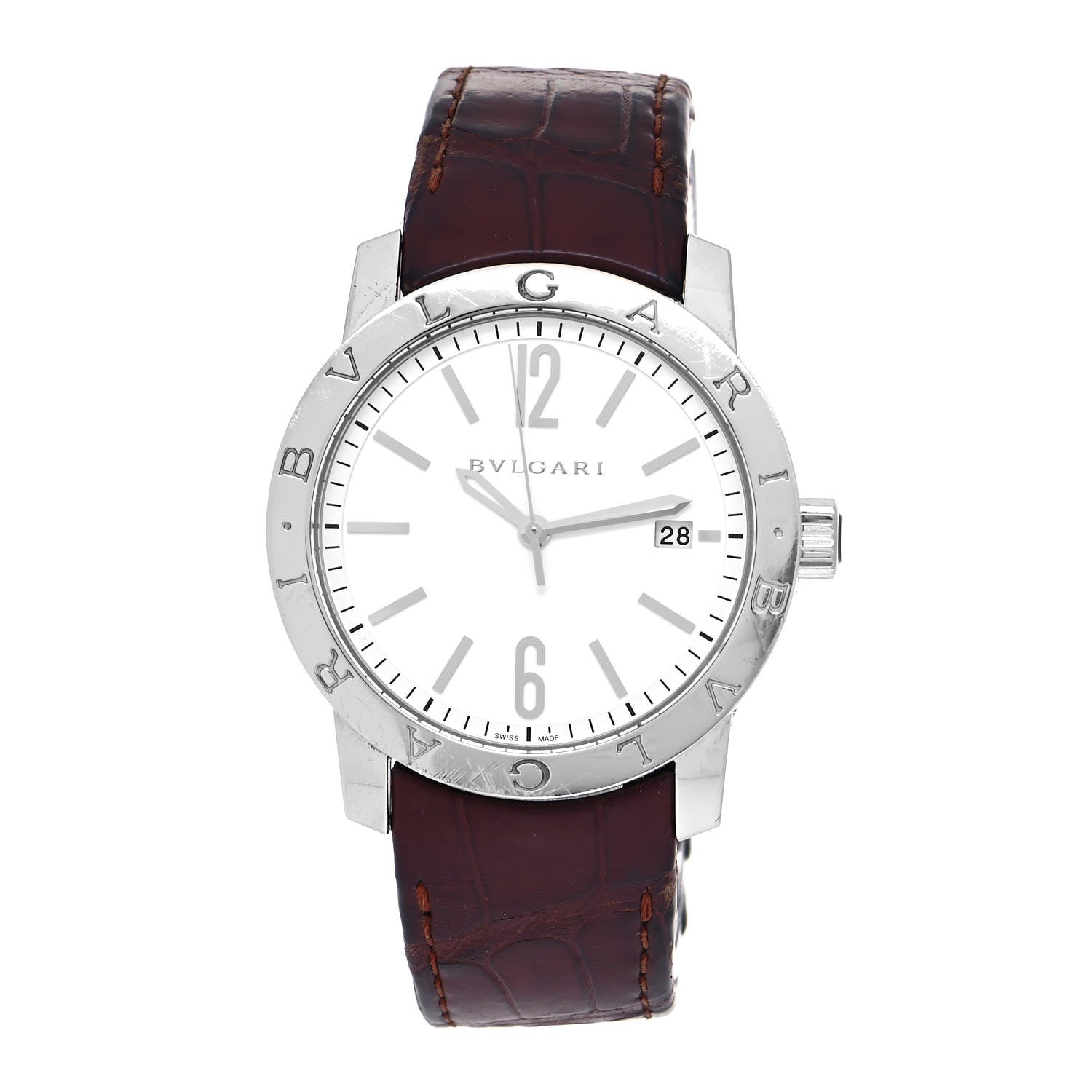 Bulgari Stainless Steel Alligator 39mm Solotempo Automatic Watch 1 of 5