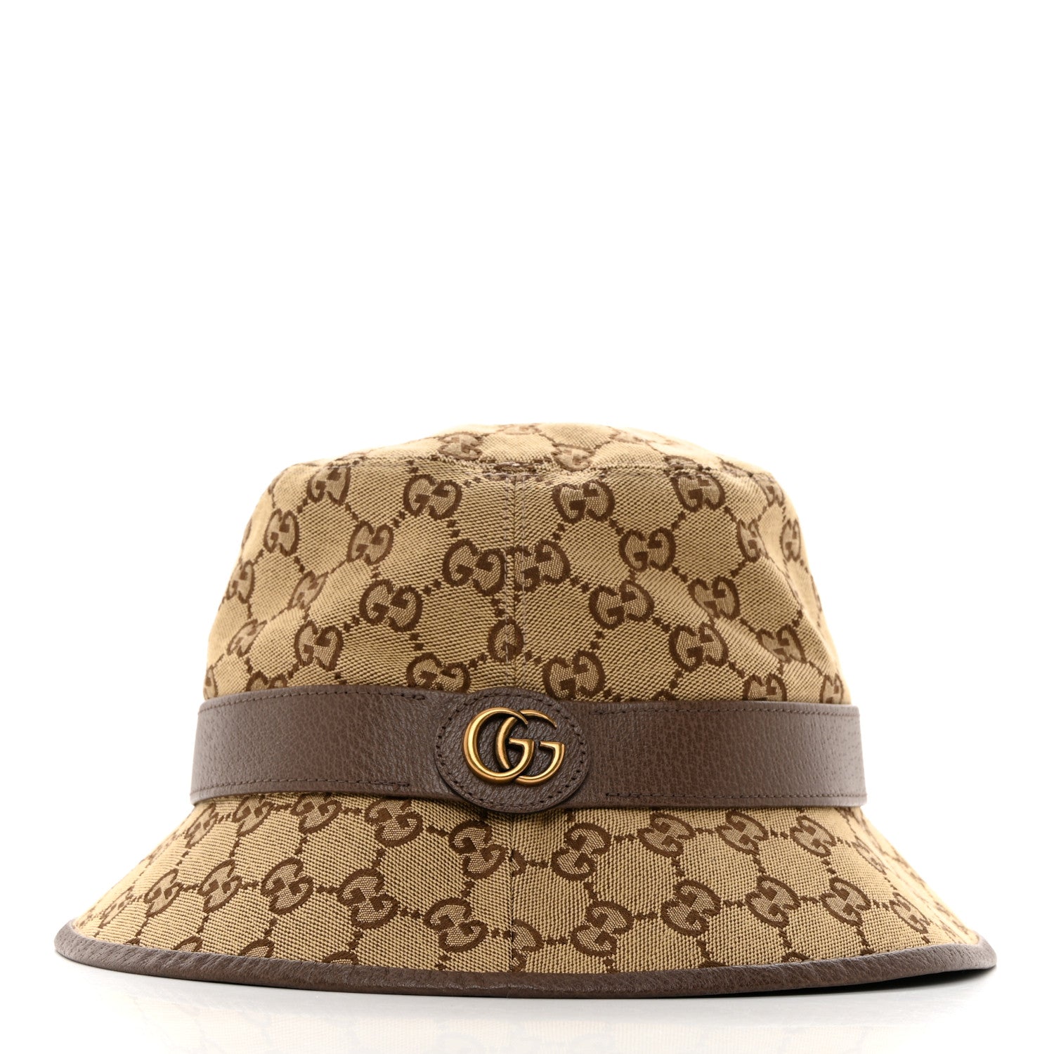 Gucci Monogram Textured Dollar Calfskin GG Jago Bucket Hat XXL Cacao Beige 3 of 10