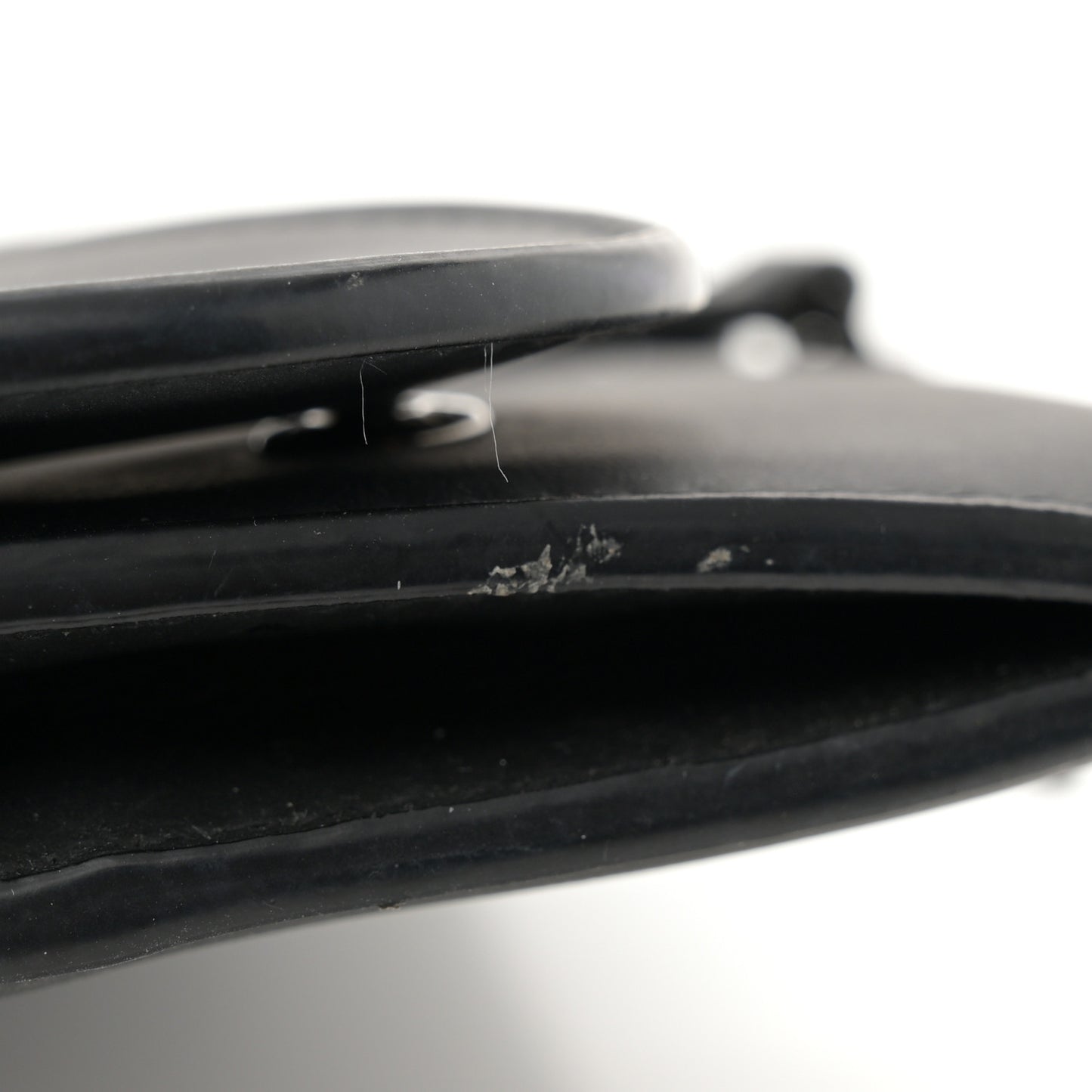 Ultra Matte Calfskin Saddle Chain Wallet Pouch Black