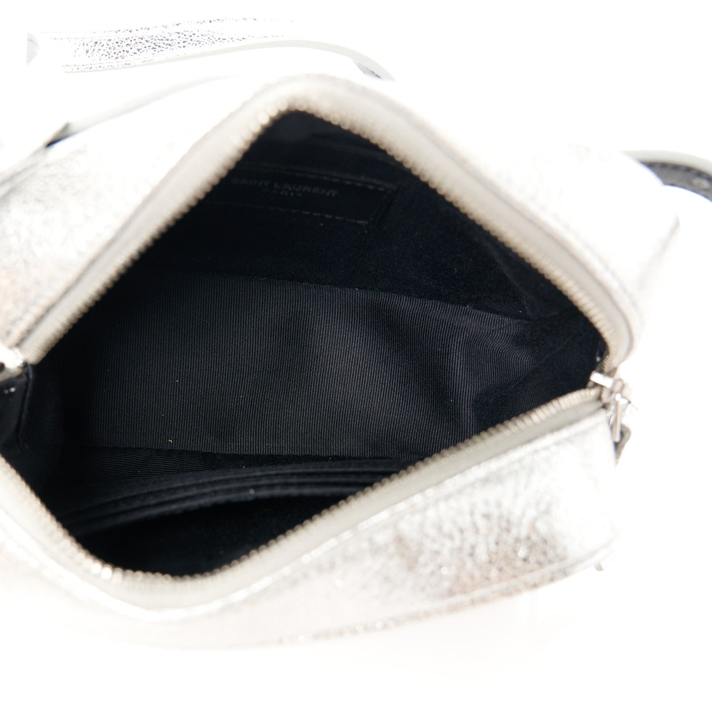 Metallic Lambskin Monogram Lou Belt Bag Argento