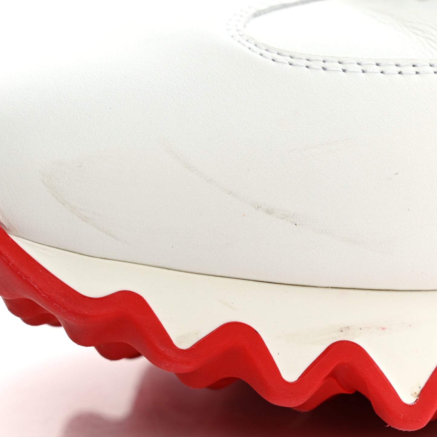 Calfskin Rubber Neoprene Nappa Mens Loubishark Sneakers 41 White