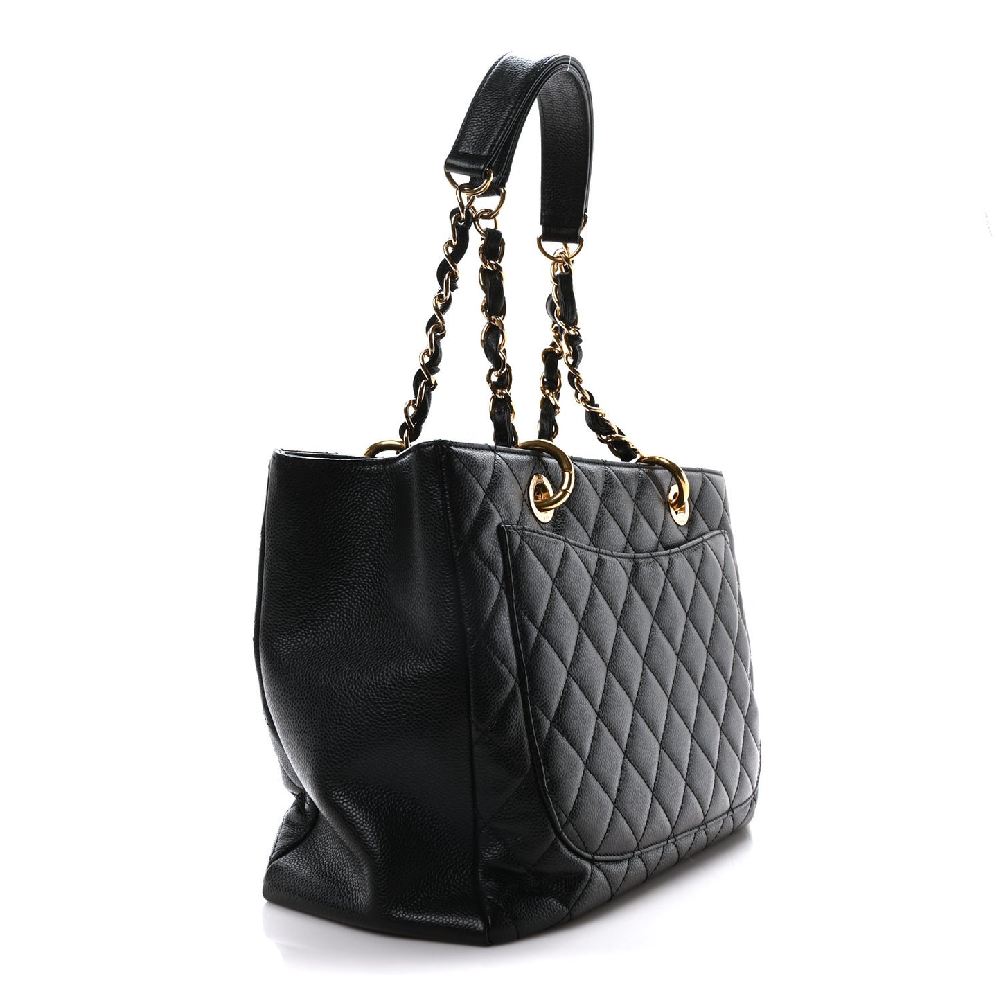 Caviar Quilted Grand Shopping Tote GST Black