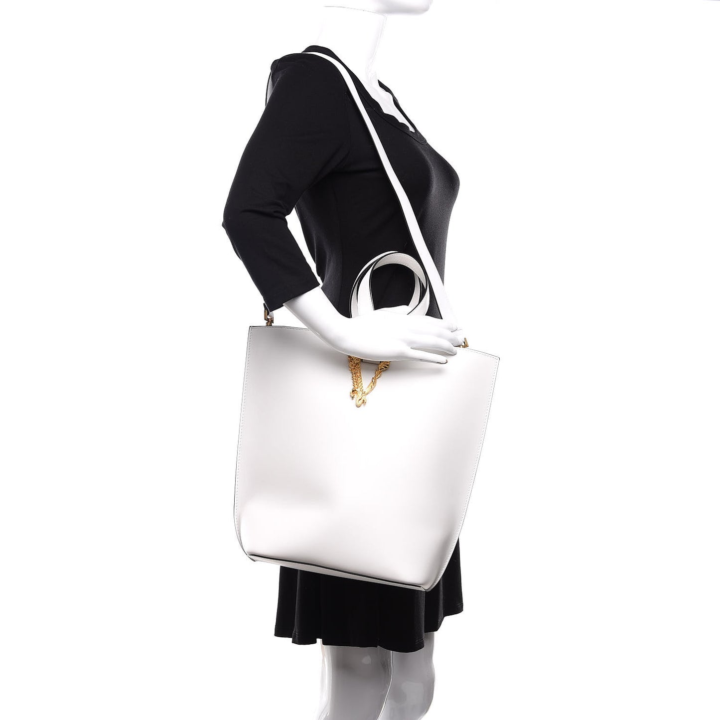 Vitello Large Virtus Bucket Bag Optical White