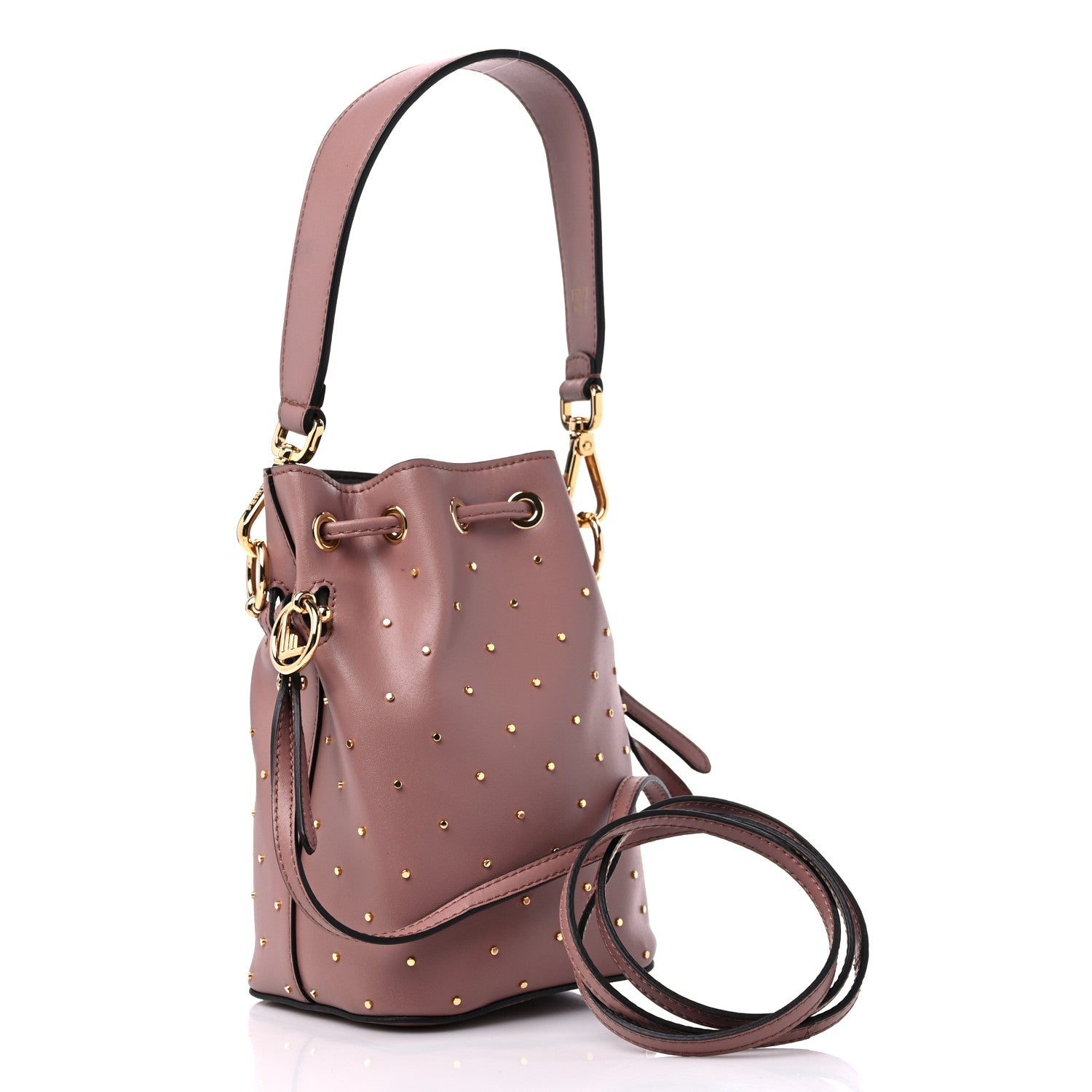 Fendi Vitello Liberty F is Fendi Studded Mini Mon Tresor Bucket Bag English Rose 2 of 9