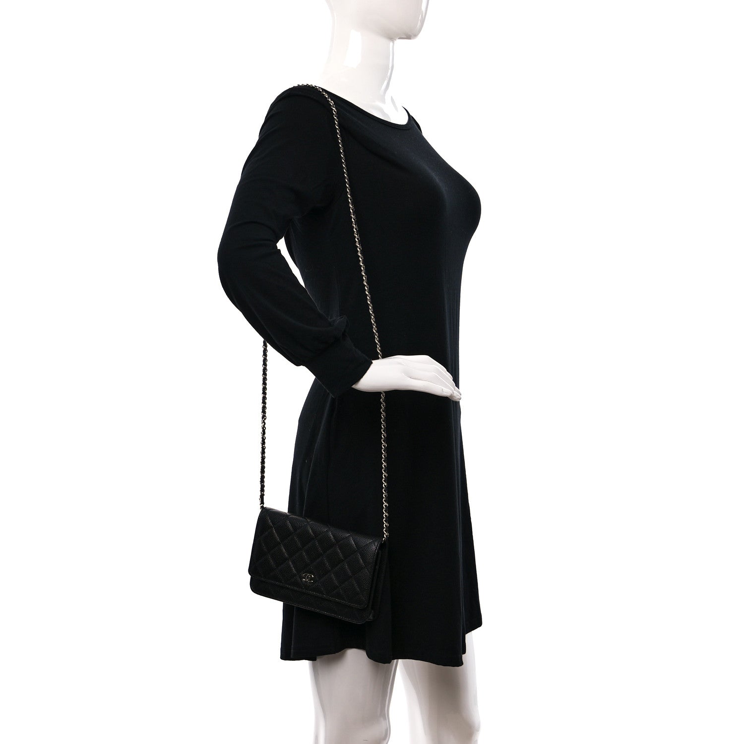 Chanel Caviar Quilted Wallet on Chain WOC Black 2 of 10