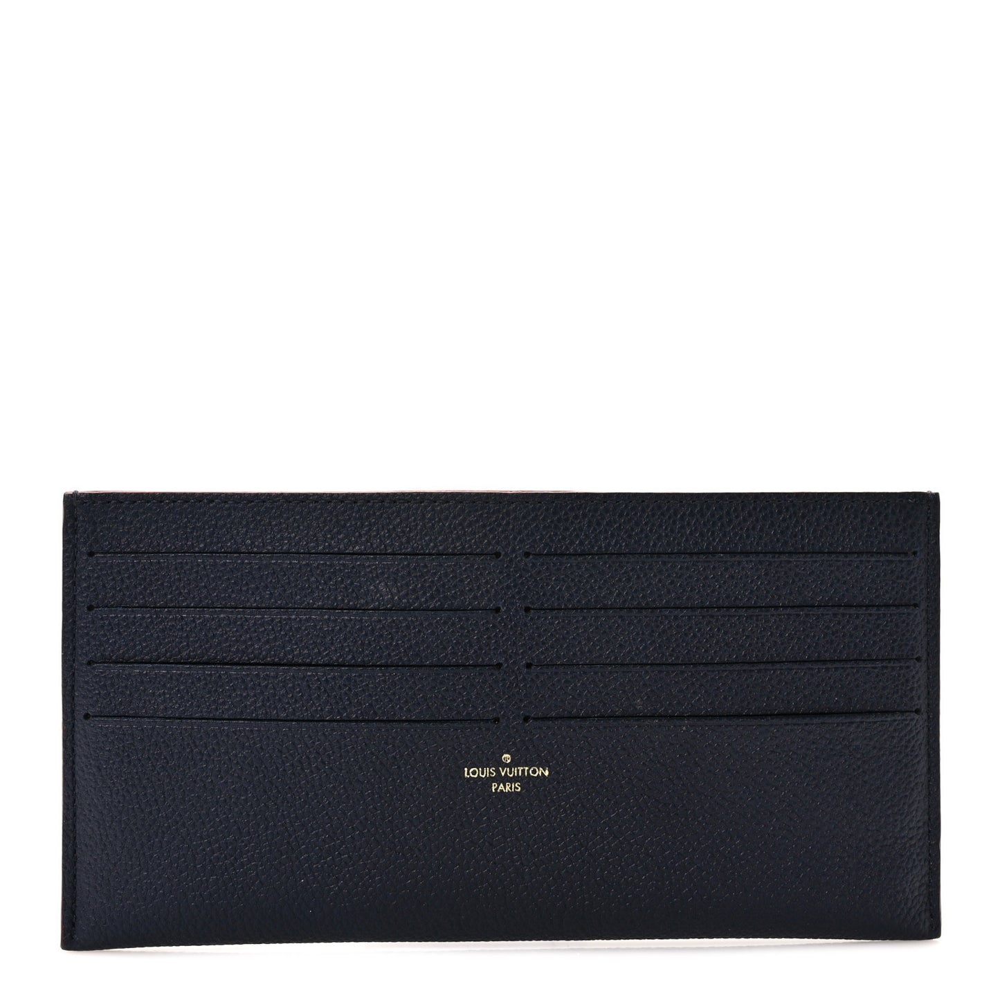 Calfskin Felicie Chain Wallet Card Holder Insert Marine Rouge
