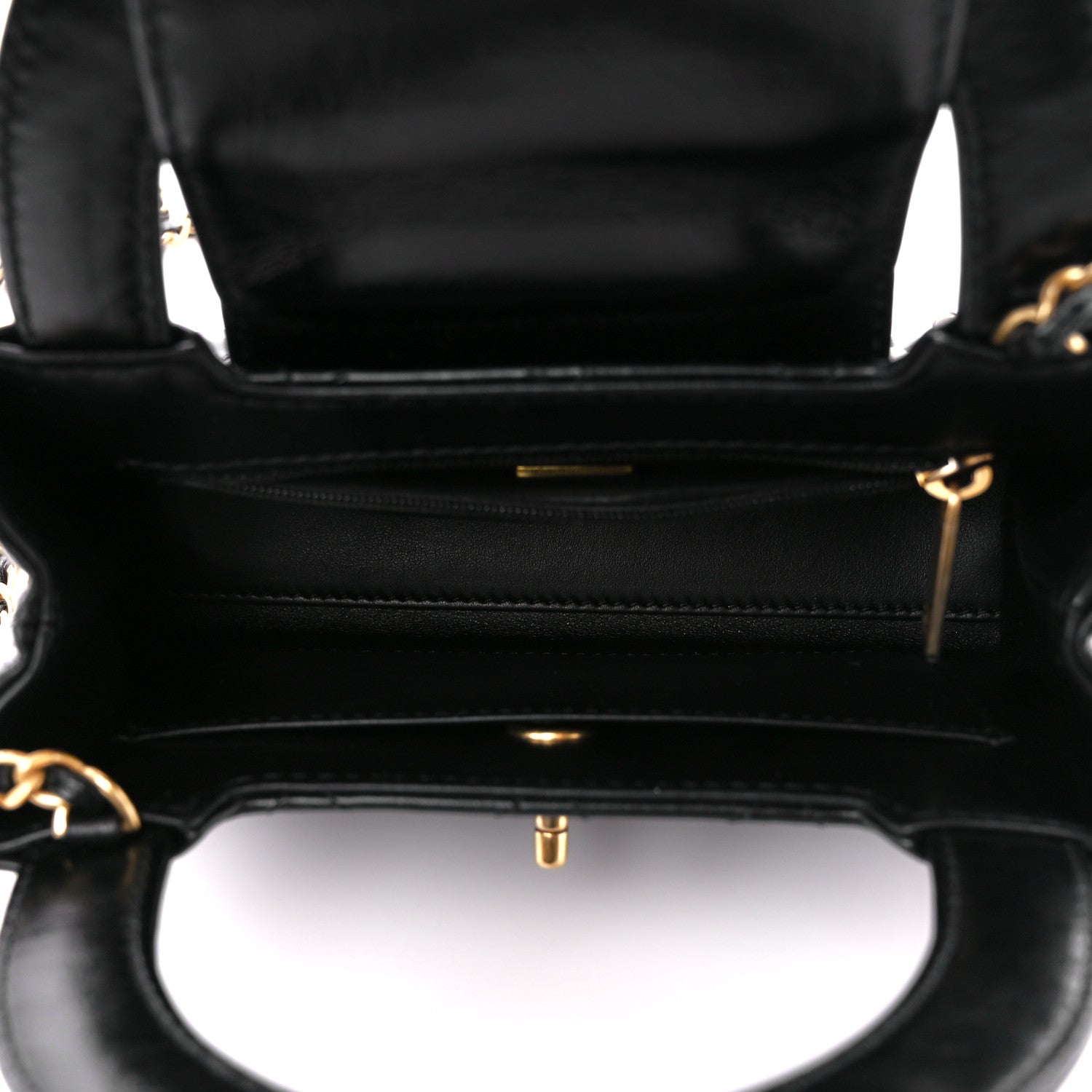 Chanel Shiny Aged Calfskin Quilted Nano Kelly Shopper Black 5 of 11