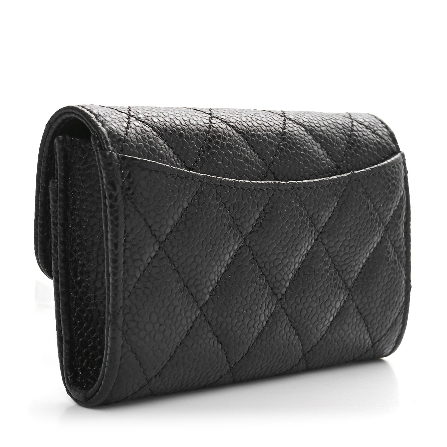 Chanel Caviar Quilted Flap Card Holder Wallet Black 3 of 12