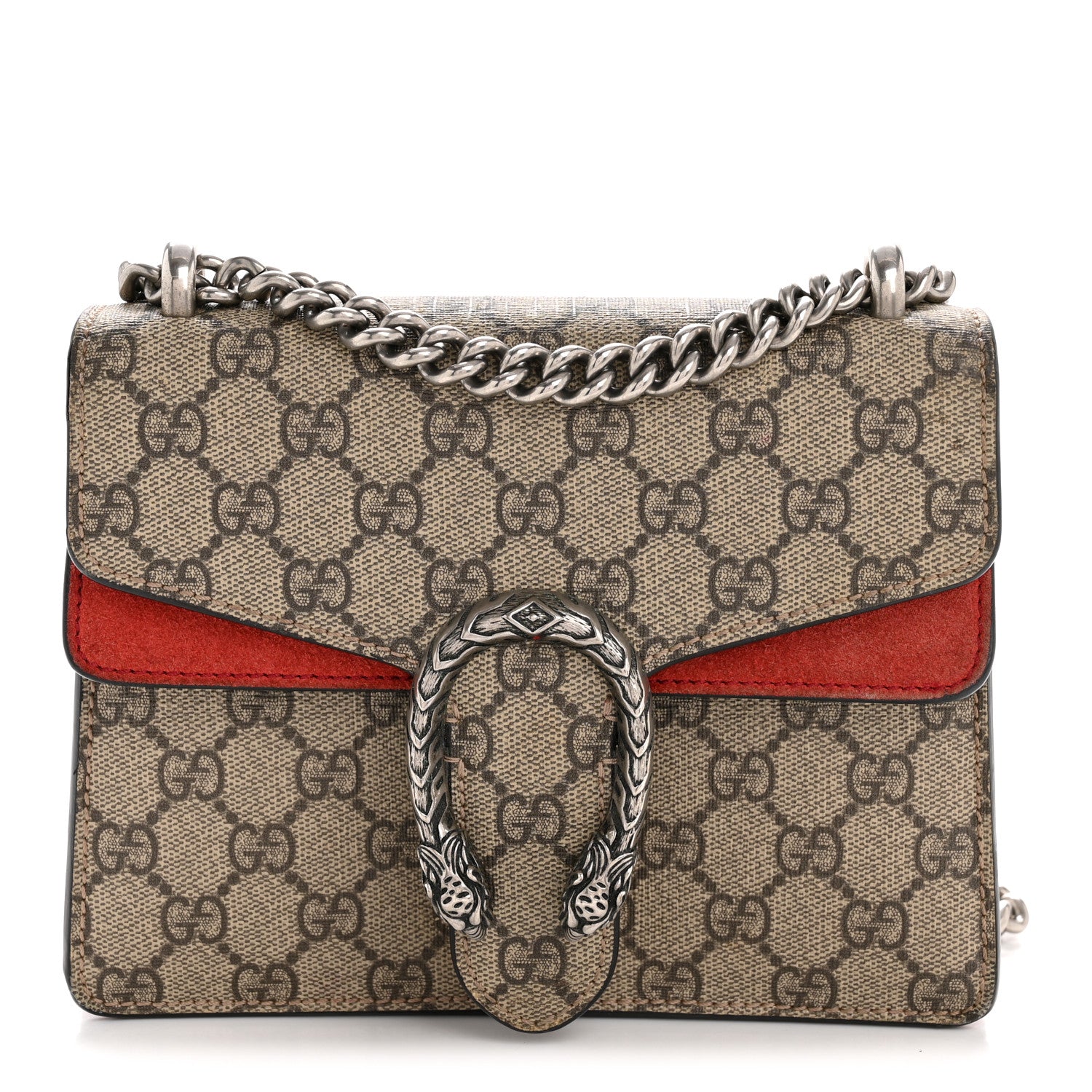 Gucci GG Supreme Monogram Suede Mini Dionysus Shoulder Bag Beige