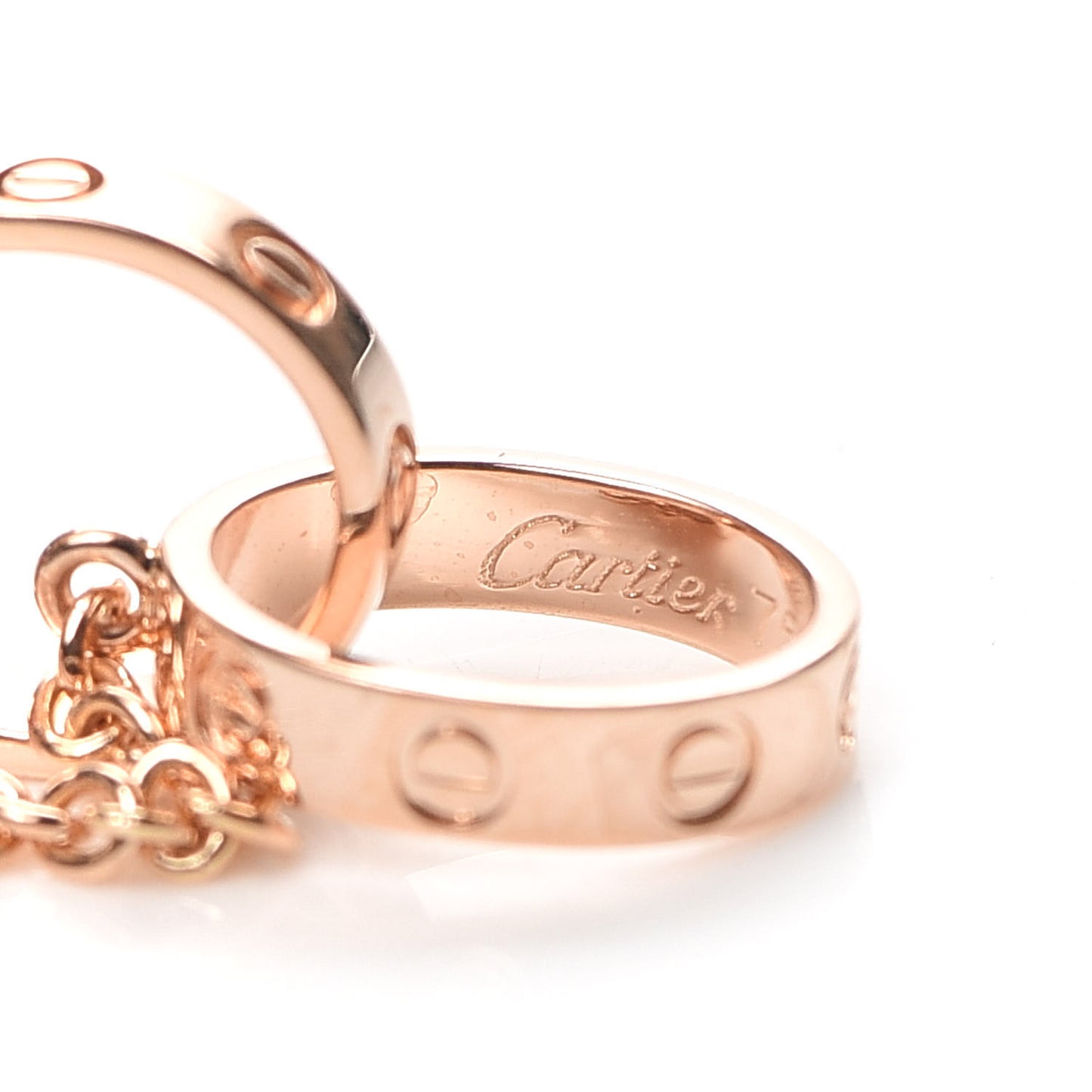 18K Pink Gold Interlocking LOVE Necklace