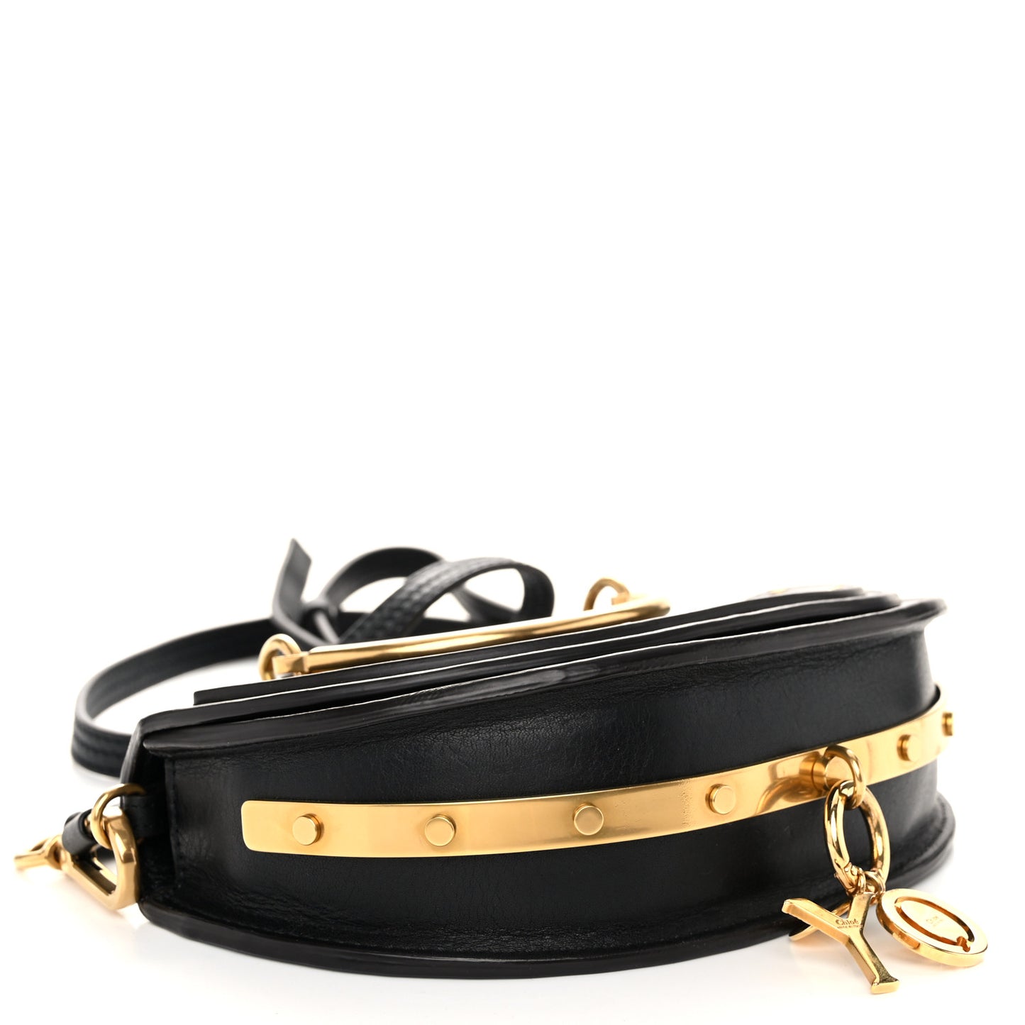 Calfskin Small Nile Bracelet Minaudiere Bag Black