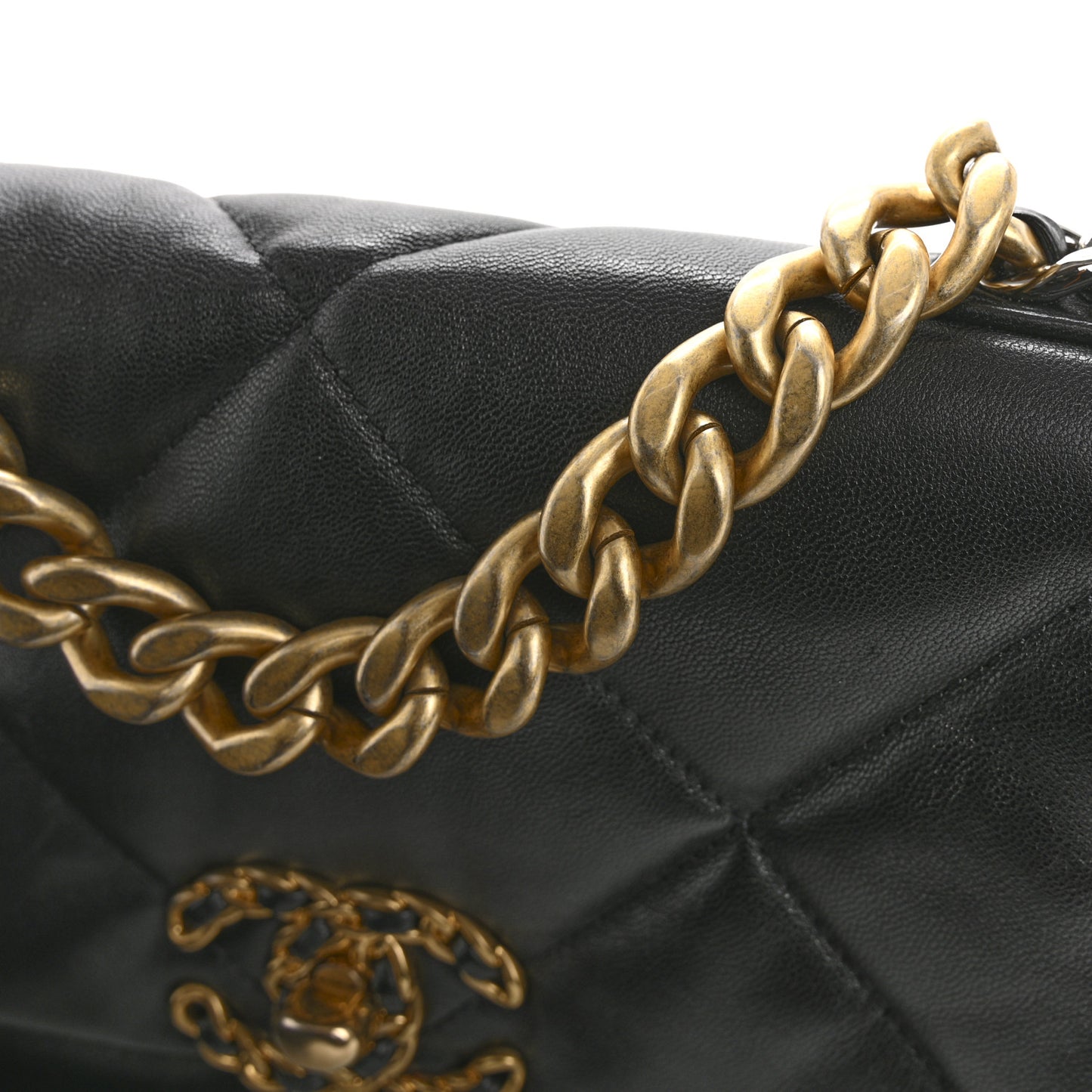 Lambskin Quilted Medium Chanel 19 Flap Black