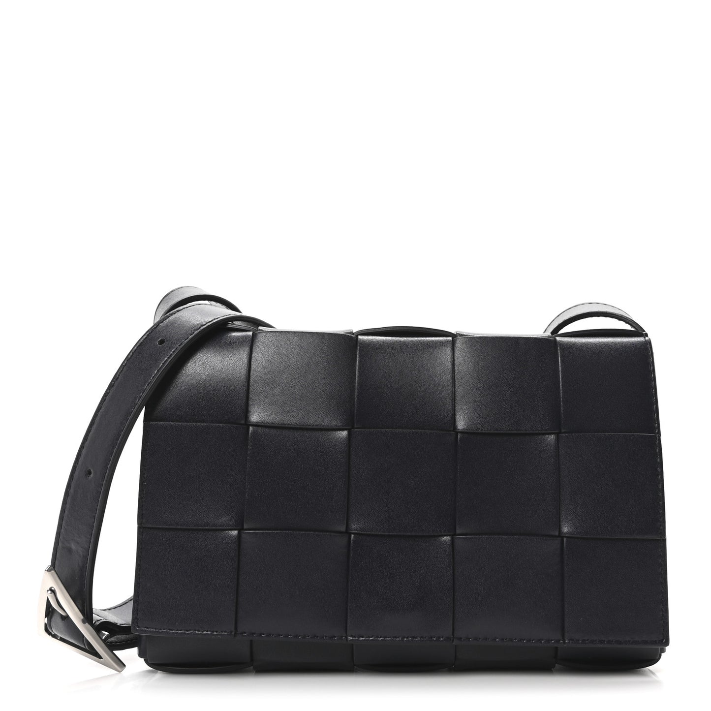 Lambskin Maxi Intreccio Small Cassette Crossbody Bag Navy Blue