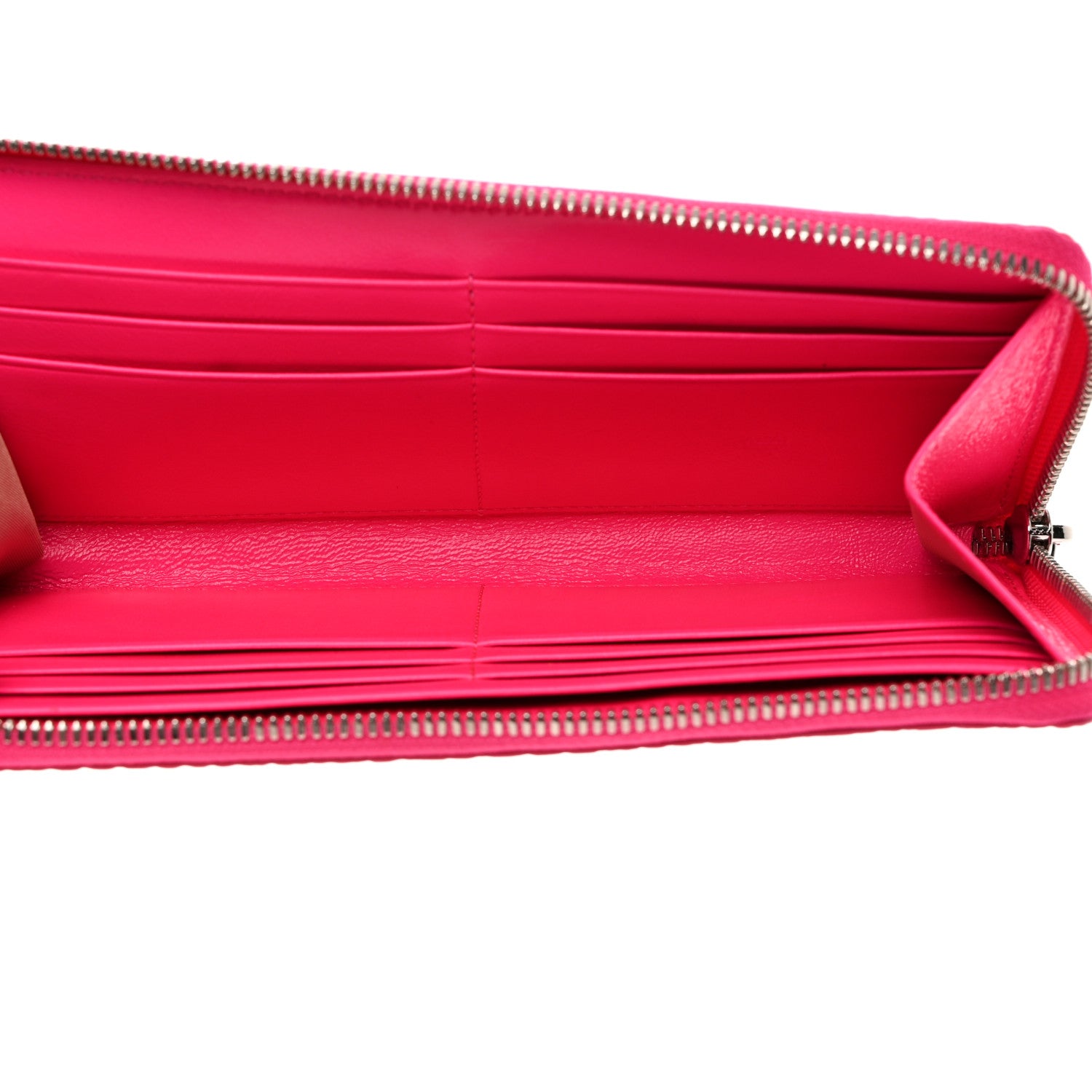 MCM Visetos Large Zip Around Wallet Neon Pink 5 of 7