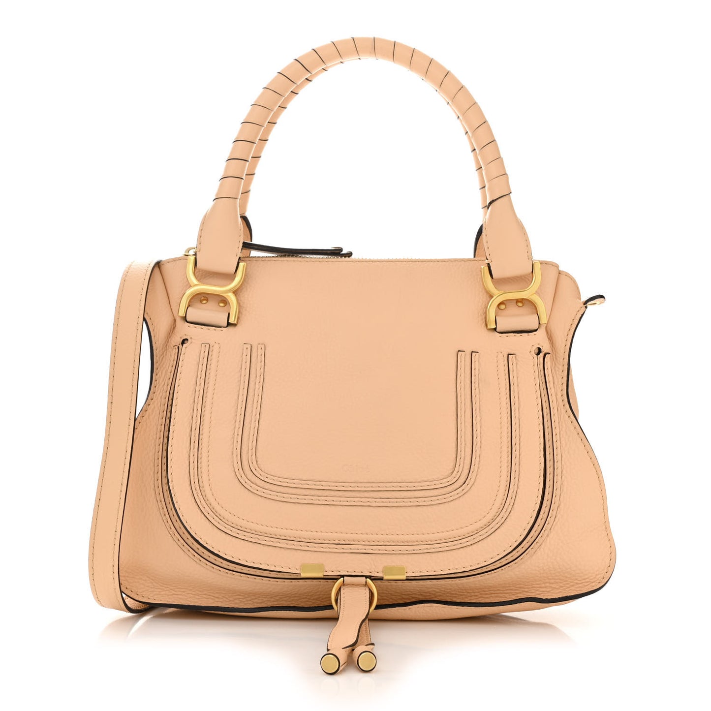 Calfskin Medium Marcie Satchel Light Tan