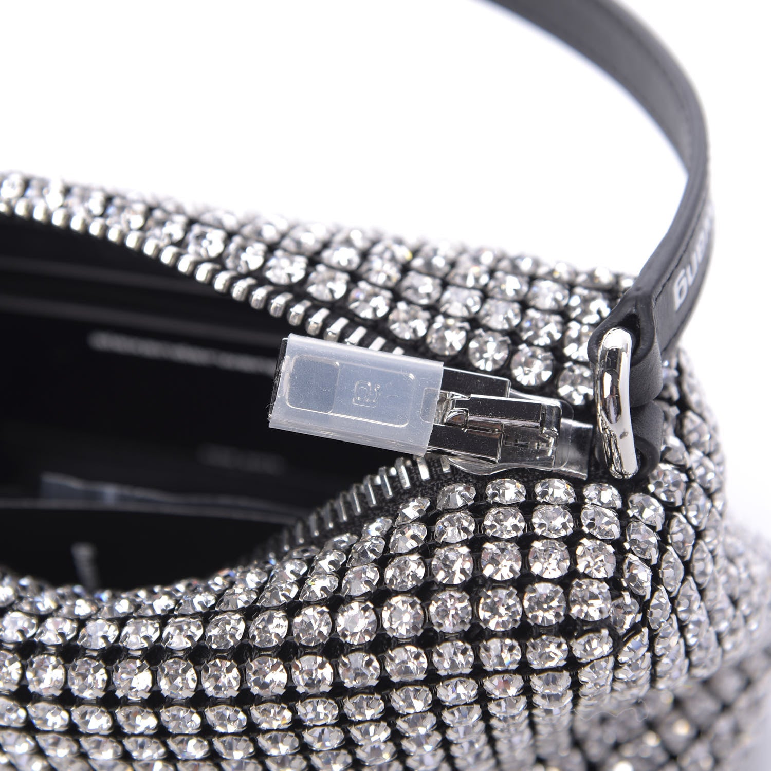 Alexander Wang Mesh Crystal Rhinestone Mini Heiress Pouch Black Silver 9 of 9