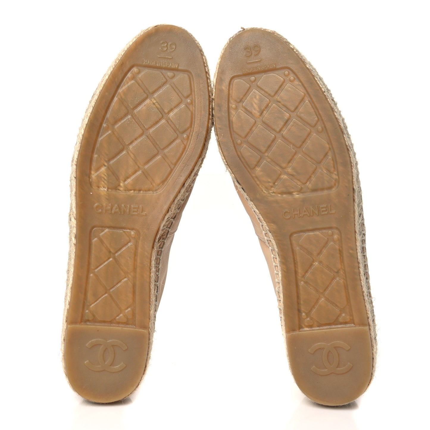 Lambskin CC Espadrilles 39 Beige Black