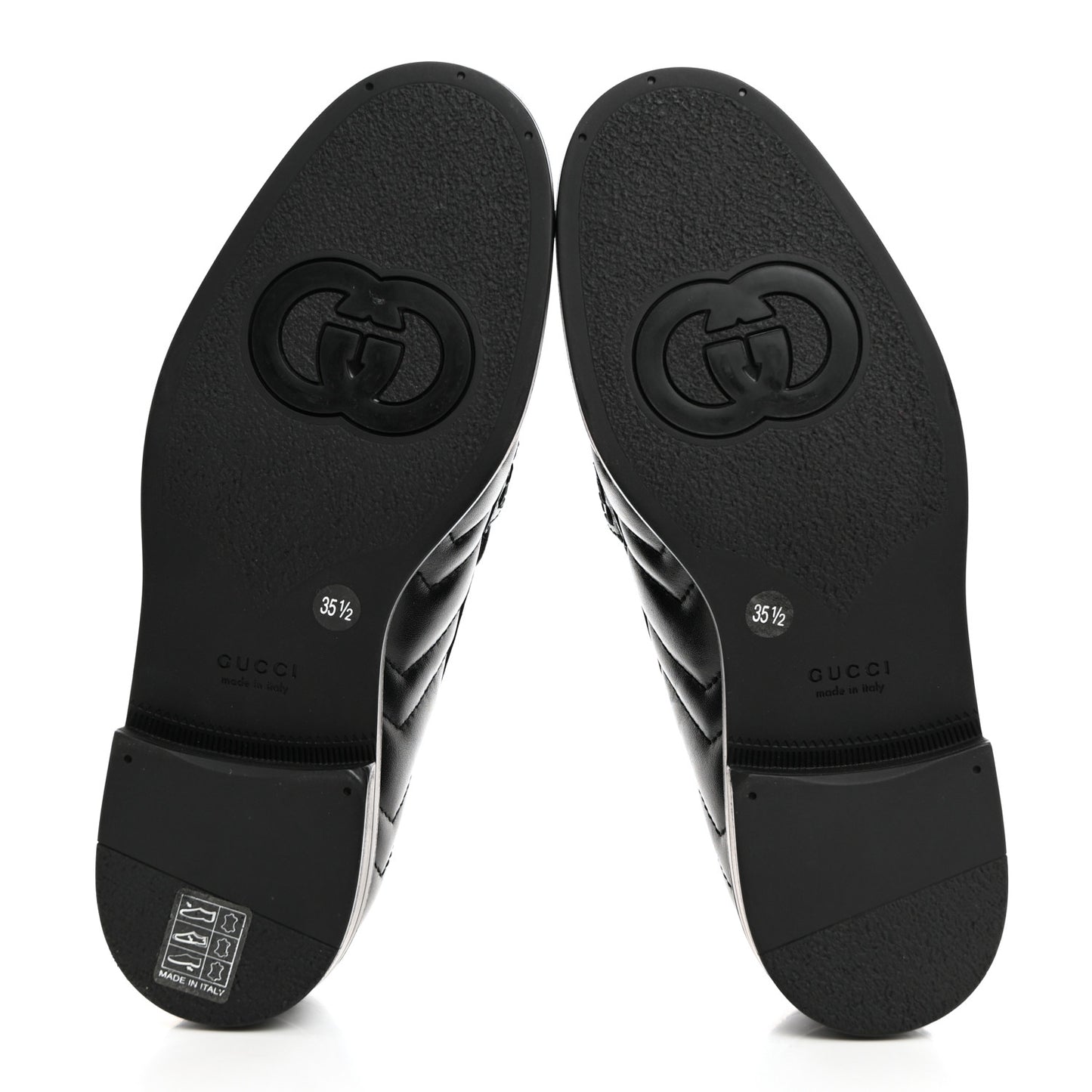 Nappa Matelasse Double G Marmont Loafers 35.5 Black
