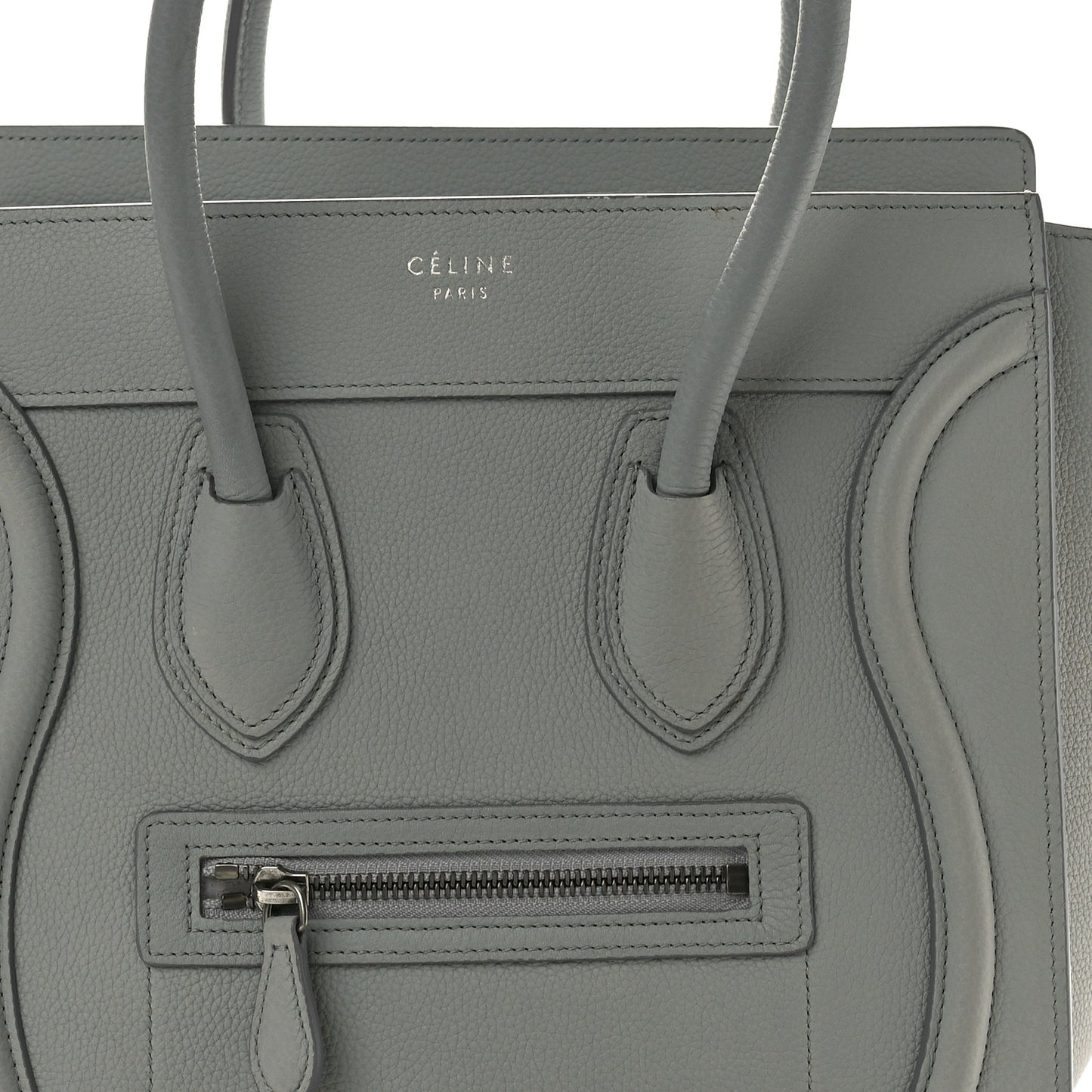 Baby Drummed Calfskin Micro Luggage Sky