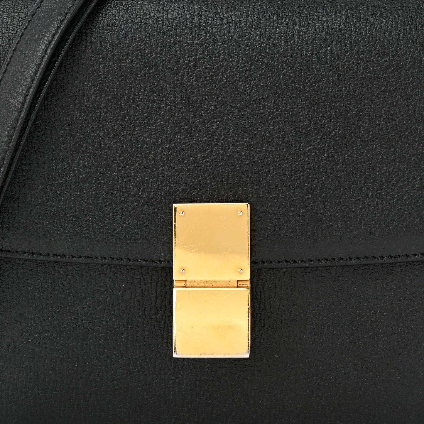 Goatskin Medium Classic Box Flap Bag Black