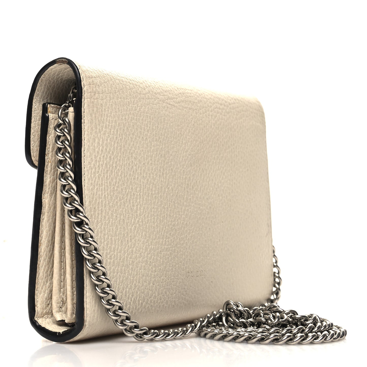 Dollar Calfskin Mini Dionysus Chain Wallet Mystic White