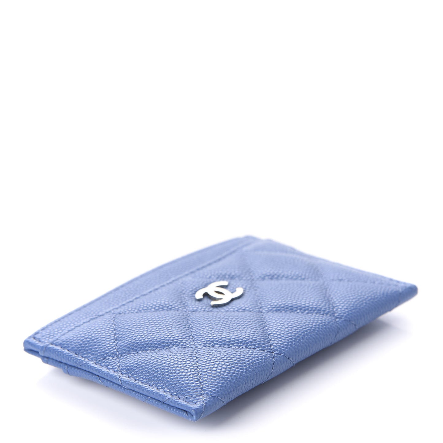 Caviar Quilted Card Holder Blue
