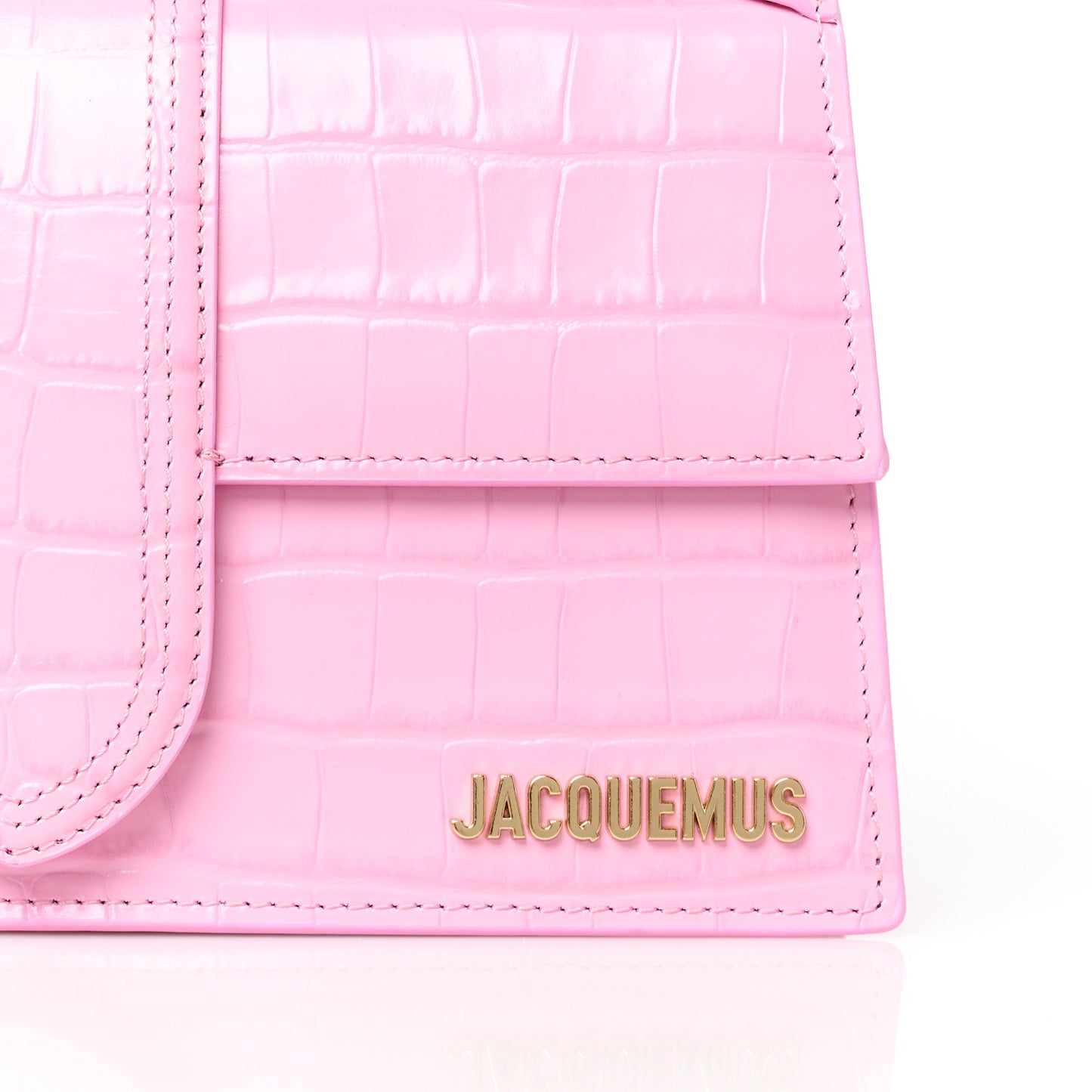 Calfskin Crocodile Embossed Le Grand Bambino Pink