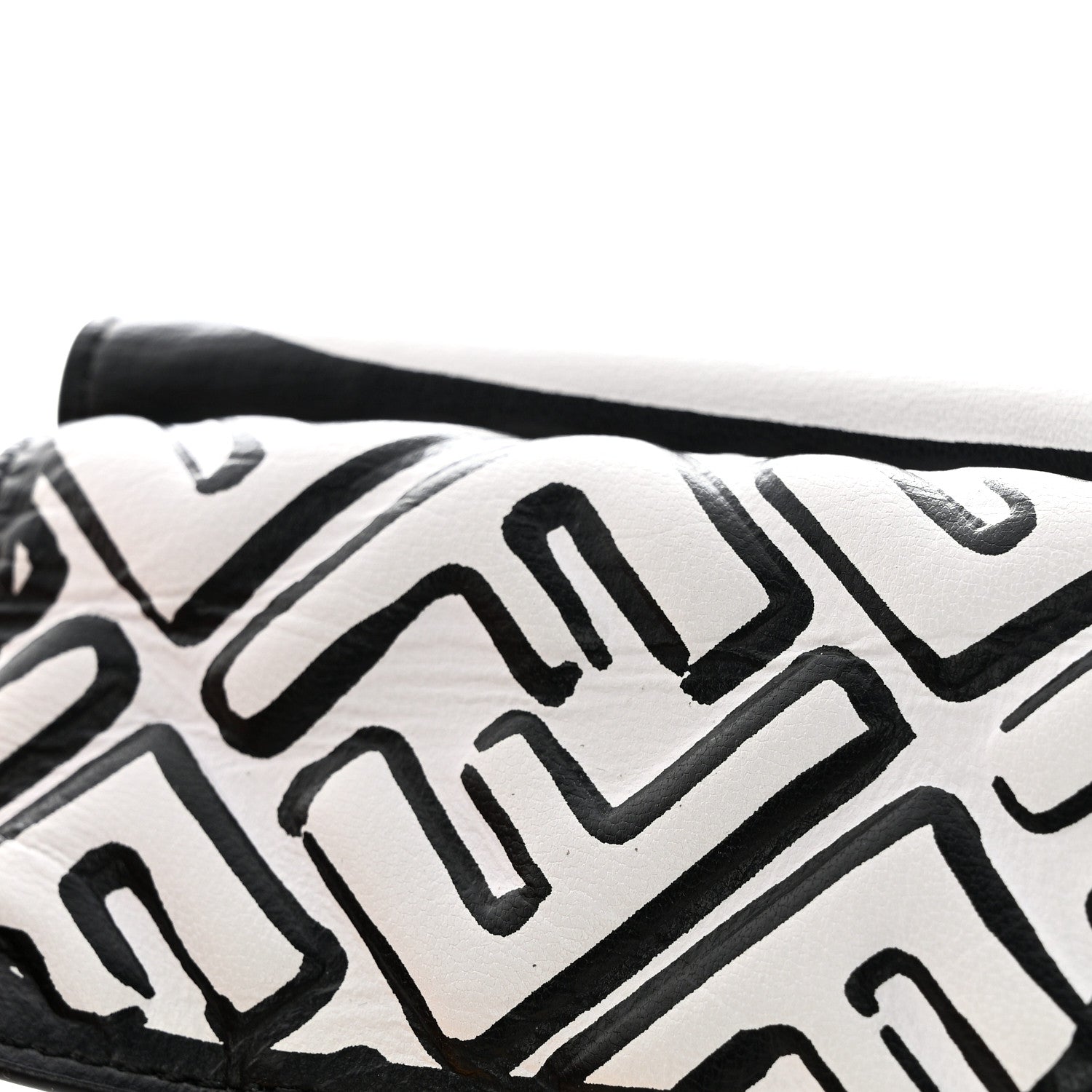 Fendi X JOSHUA VIDES Nappa Matisse FF Diagonal Embossed Micro Tri-Fold Wallet White Black 11 of 11