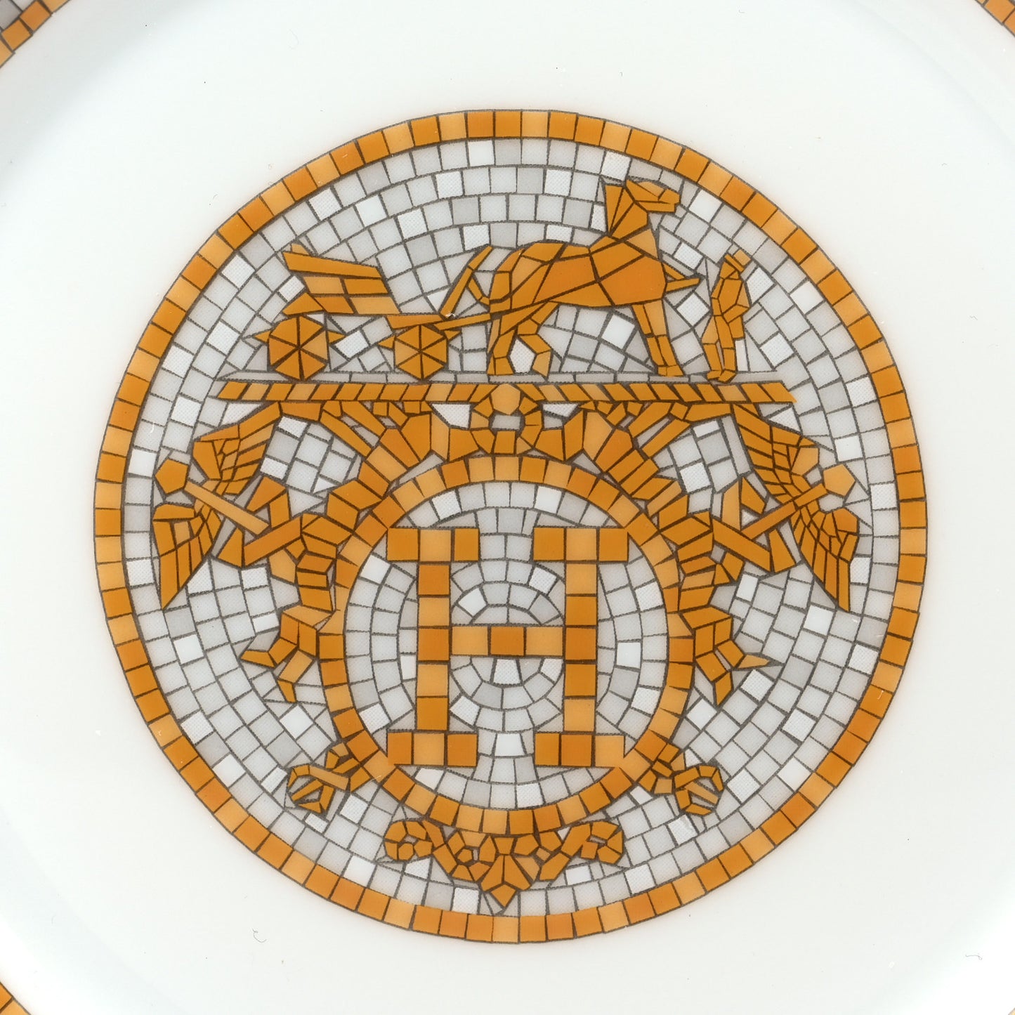 Porcelain Mosaique Au 24 Gold Tea Cup And Saucer Set Of 2