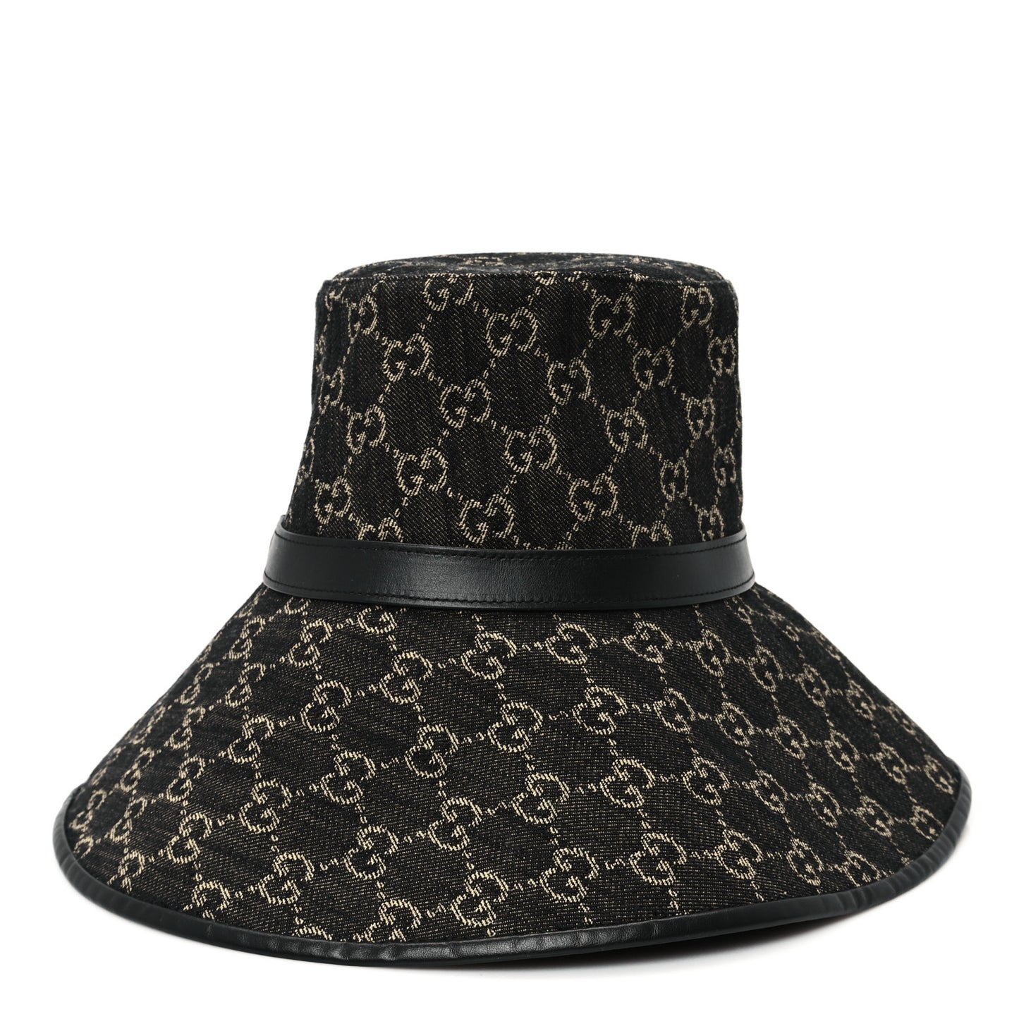 Monogram Wide Brim Hat M Black