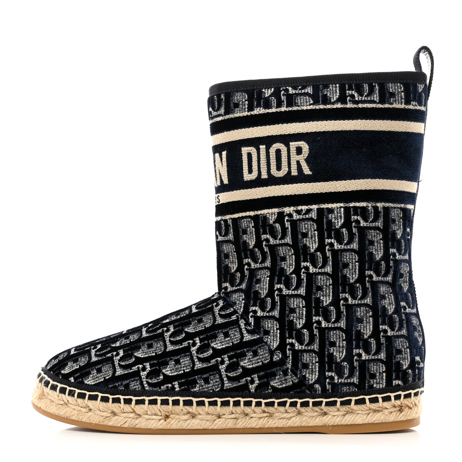 Christian Dior Velvet Oblique Granville Espadrille Boots 36.5 Deep Blue 1 of 9
