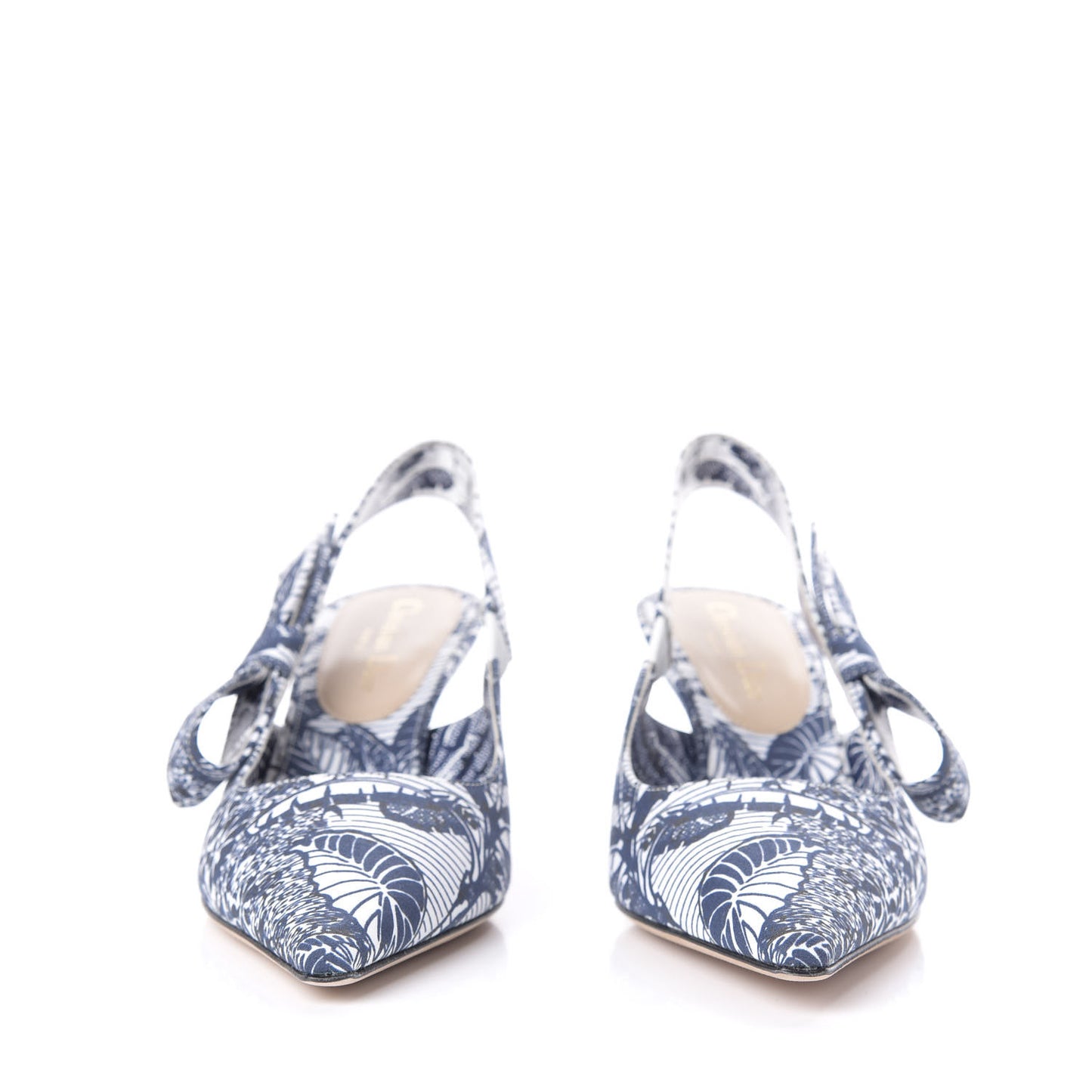 Toile De Jouy Tropicalia Sweet D Slingback Pumps 37 Indigo White
