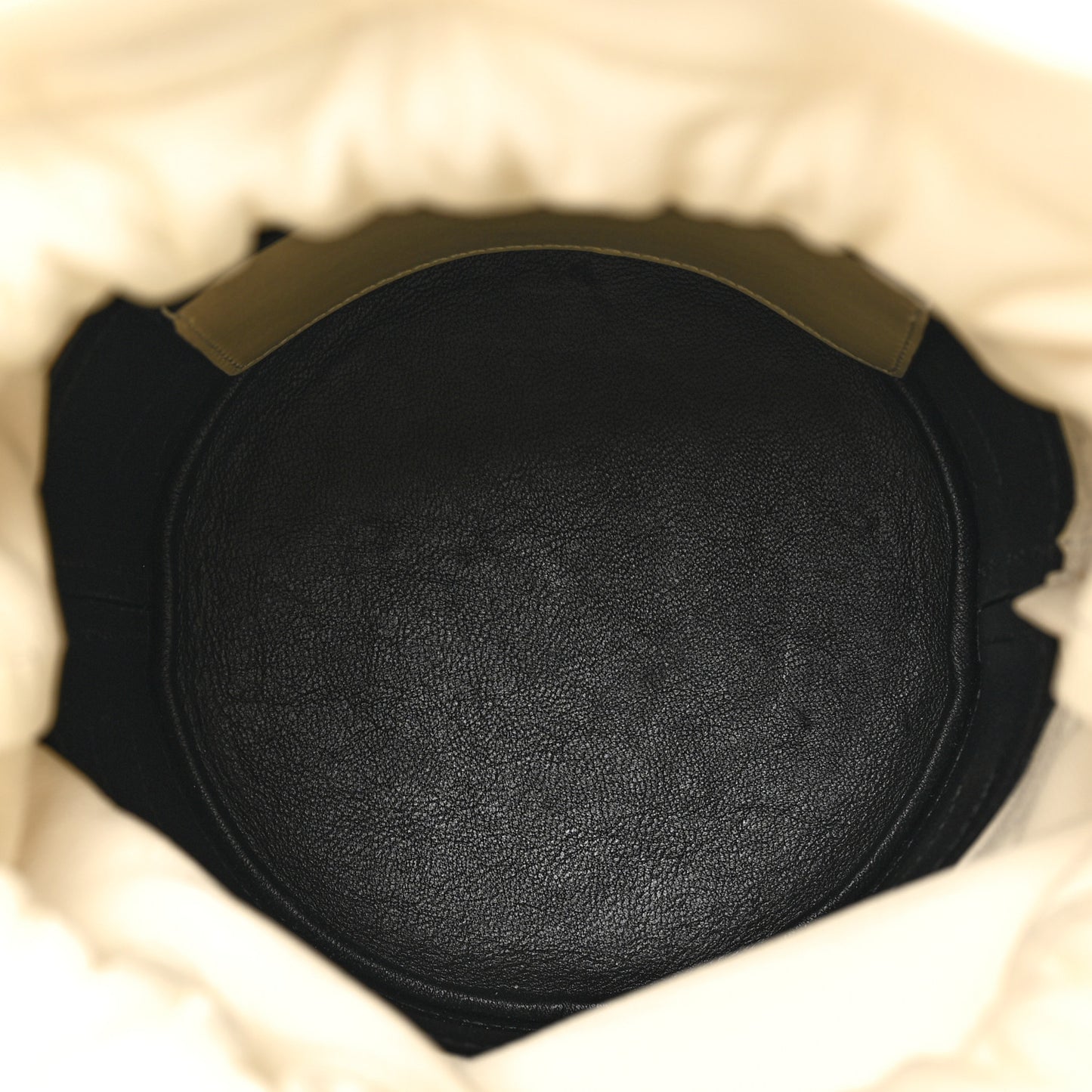 Calfskin Curve Bucket Bag Black White