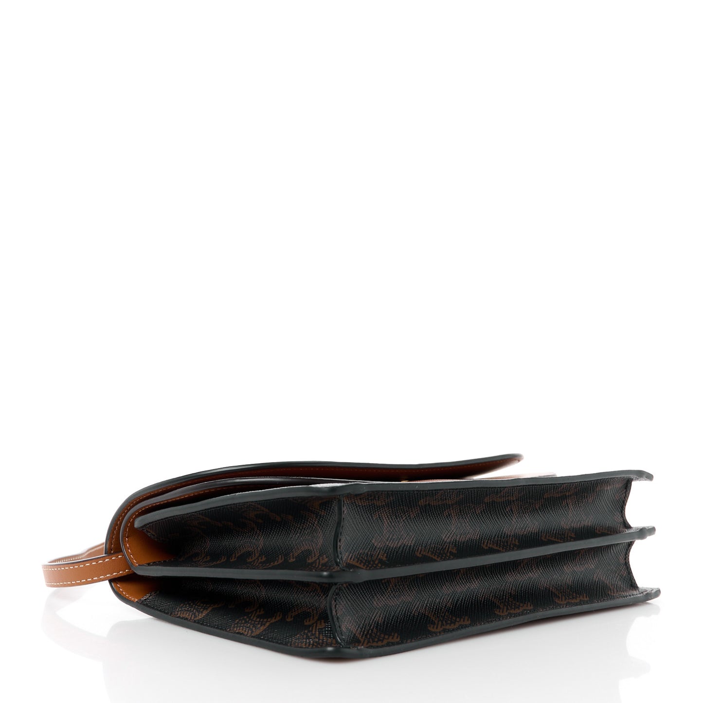 Triomphe Canvas Lambskin Wallet On Strap Tan