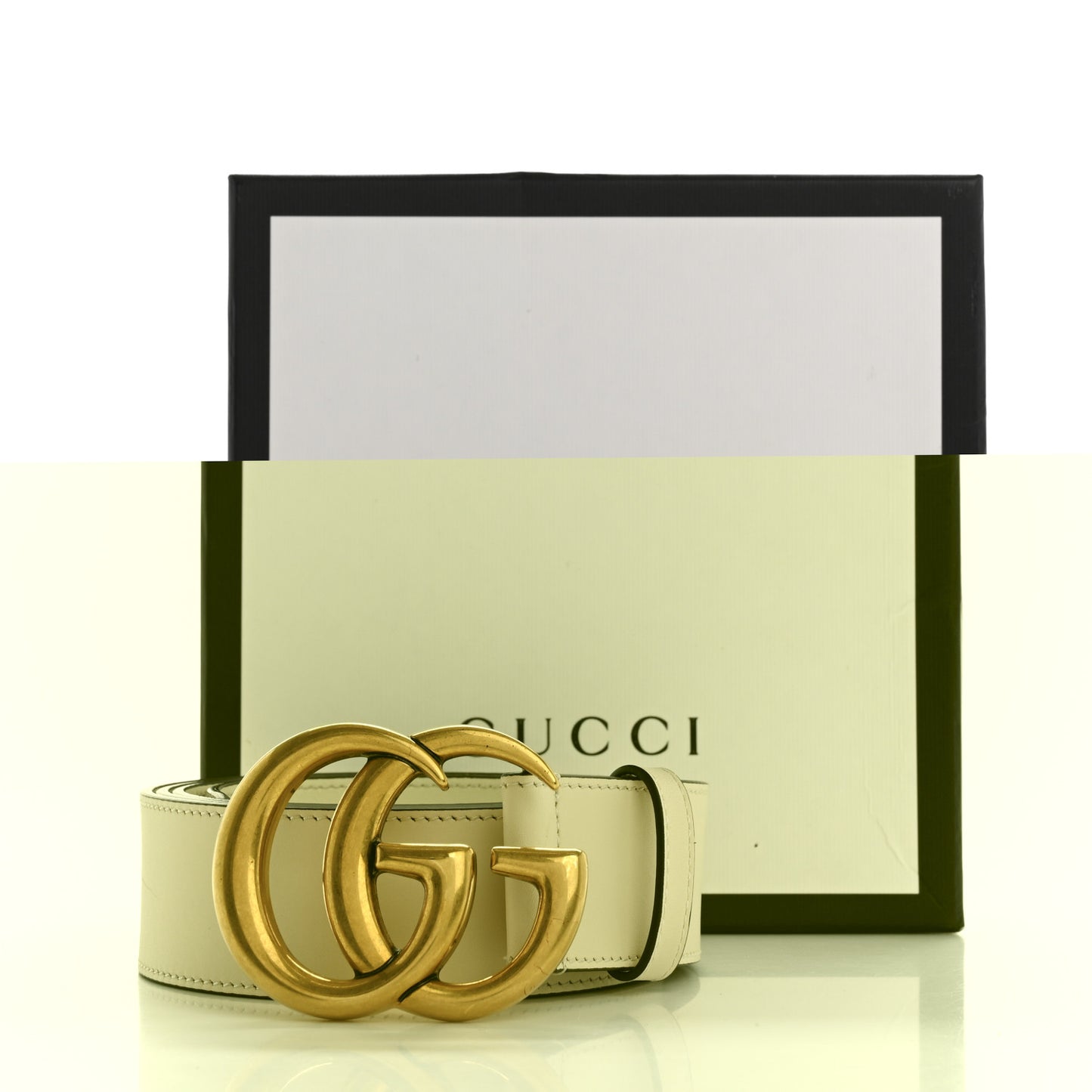 Calfskin Double G 40mm Belt 115 46 Mystic White