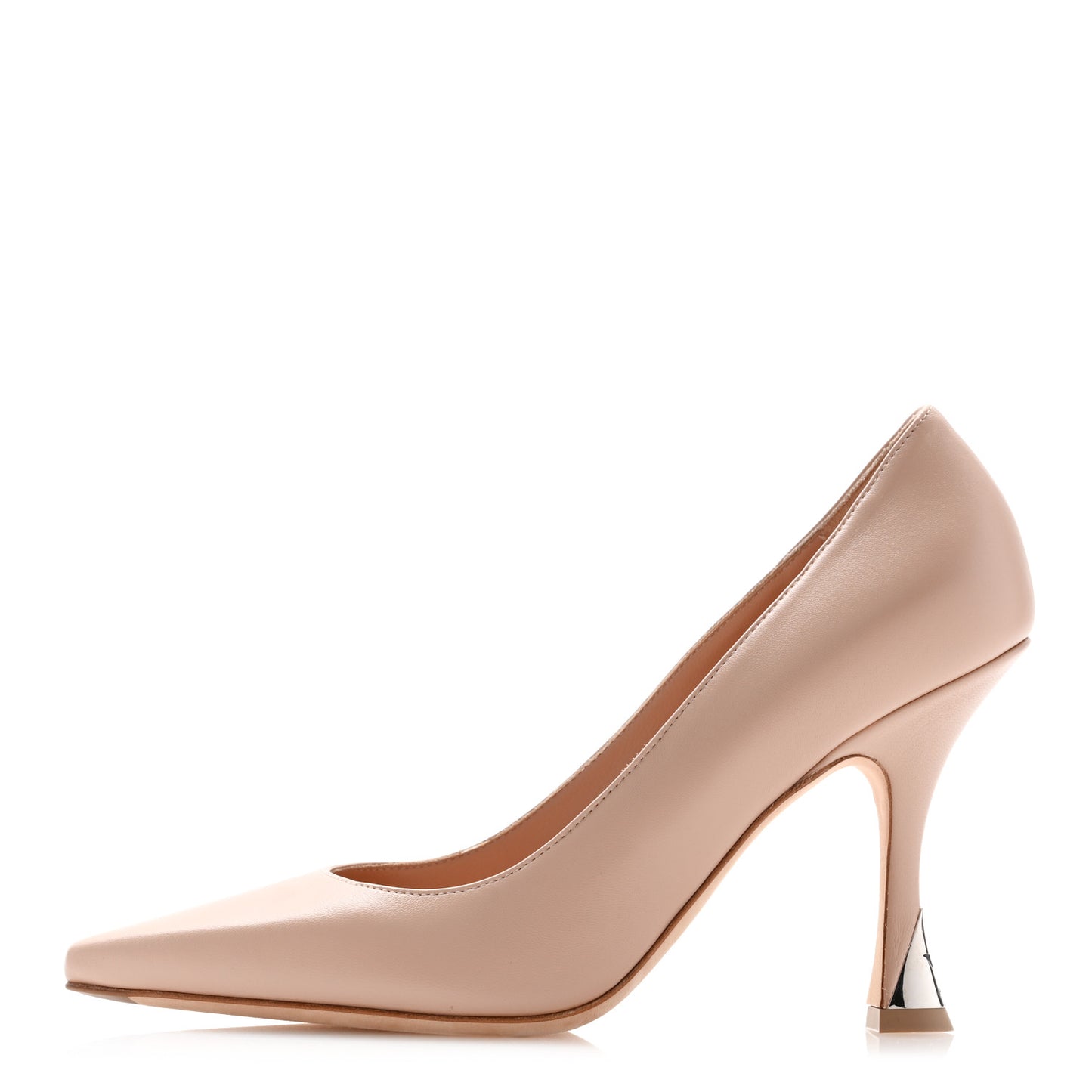 Calfskin Sparkle Pumps 37 Nude