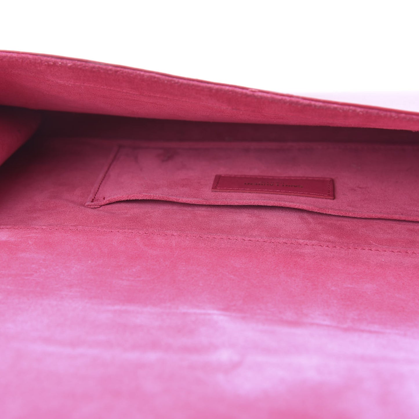 Calfskin Classic Y Ligne Clutch Fuchsia