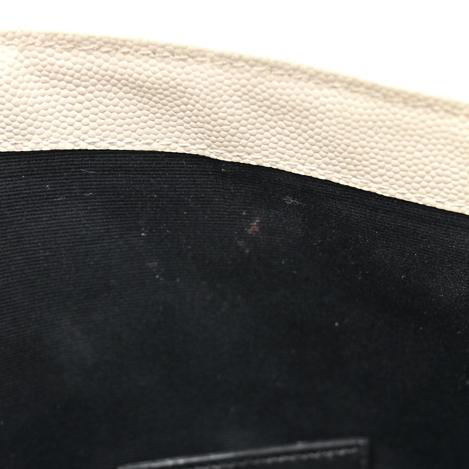 Saint Laurent Grain De Poudre Textured Mixed Matelasse Triquilt Monogram Clutch Blanc Vintage 11 of 19