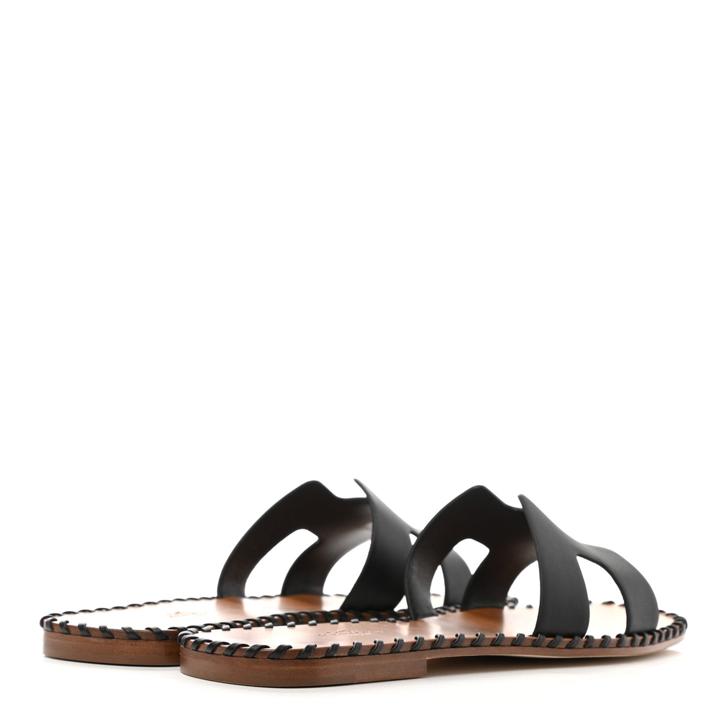 Box Calfskin Braided Oran Sandals 38 Black