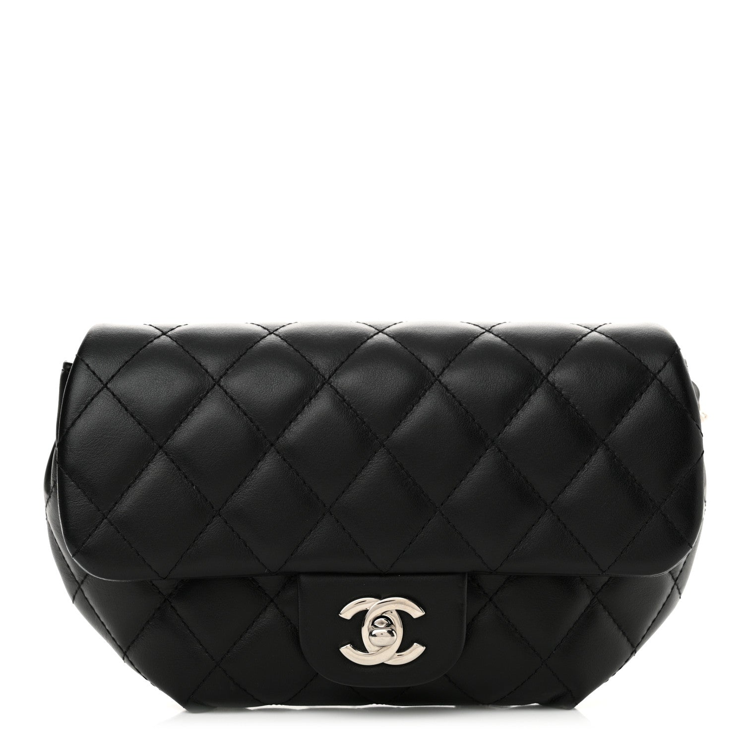 Chanel Calfskin Quilted CC Uniform Flap Belt Bag Black 1 of 14