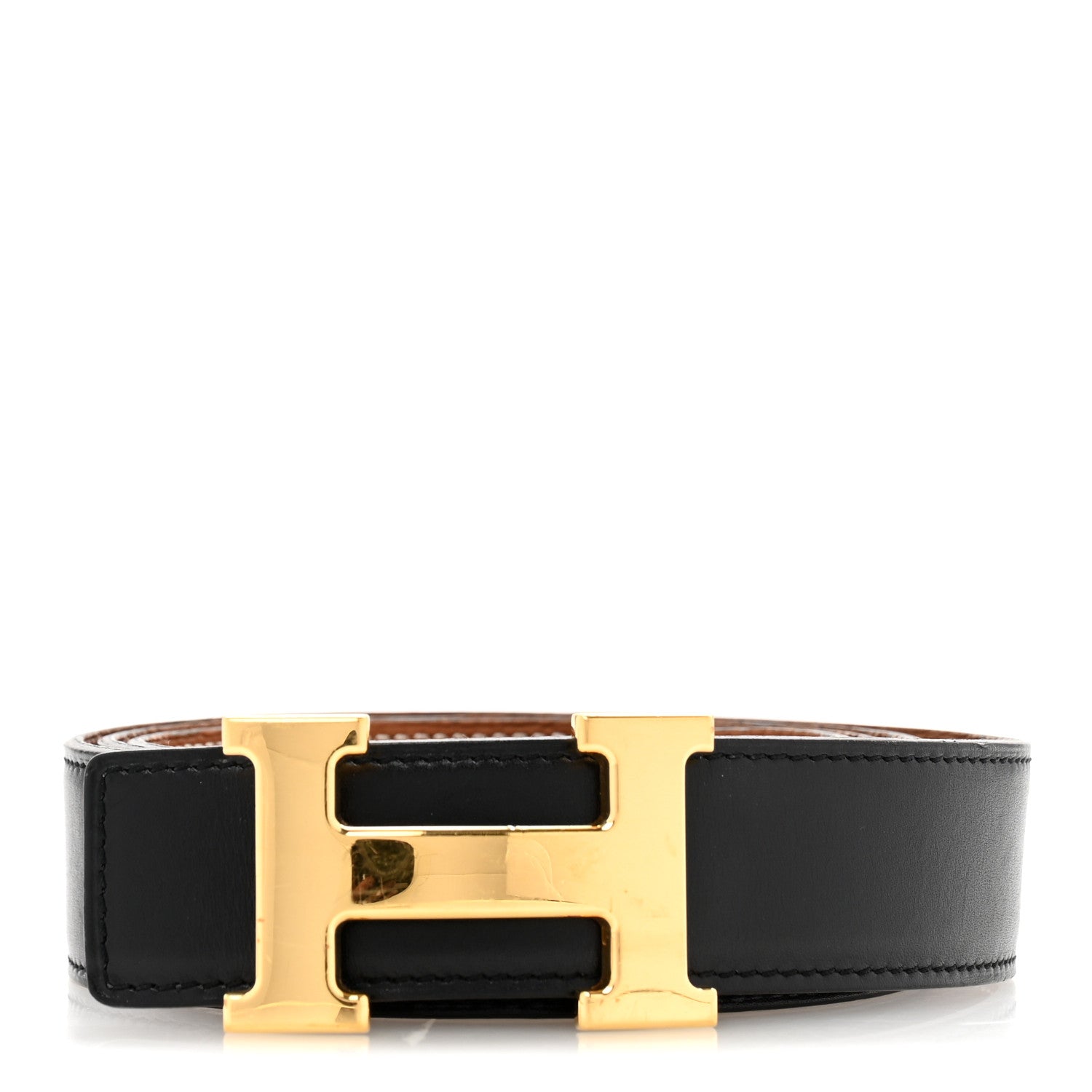 Hermes Box Togo 32mm H Belt 110 44 Black Gold 1 of 8