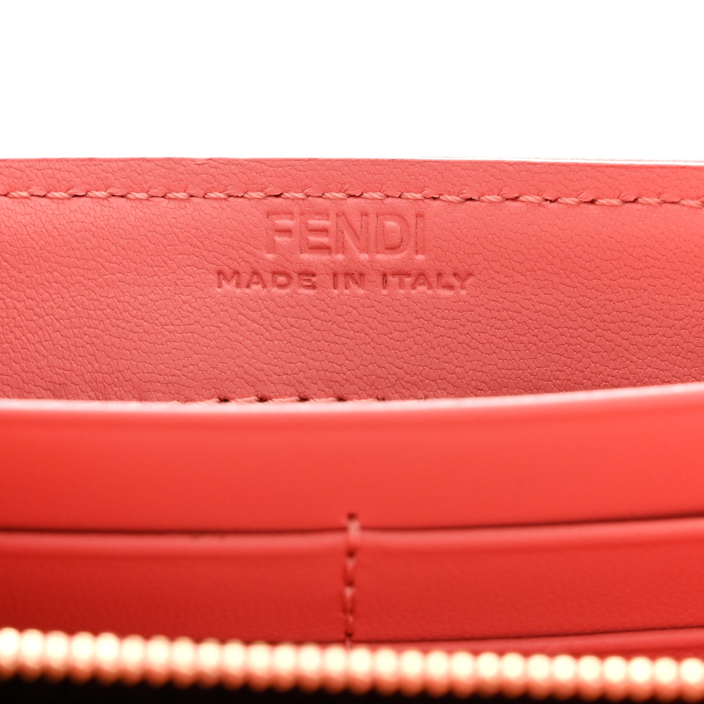 Nappa FF Embossed Continental Wallet On Chain Pink